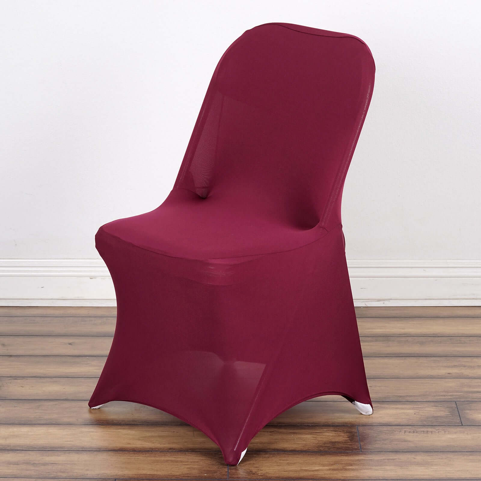 Reusable & Wrinkle-Resistant 160GSM Burgundy Spandex Stretch Slipcover for Folding Chairs