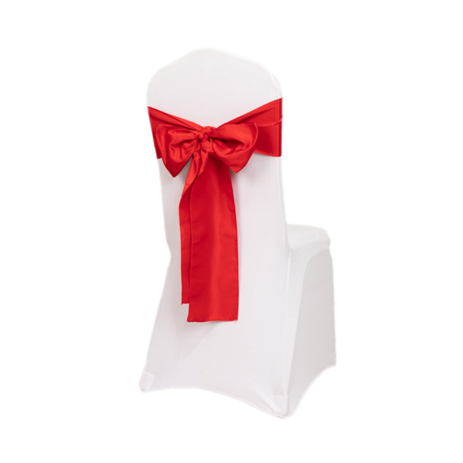 5-Piece Set of Red Lamour Satin 6x106 Chair Sashes - Reusable & Stylish Decor