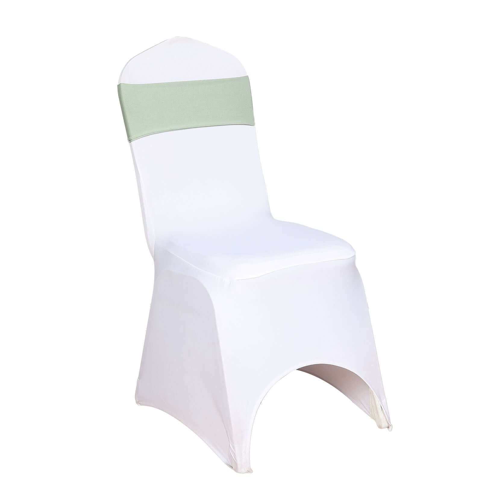 5-Pack Stretchable Spandex Chair Sashes in Sage Green - Ideal for Weddings and Events