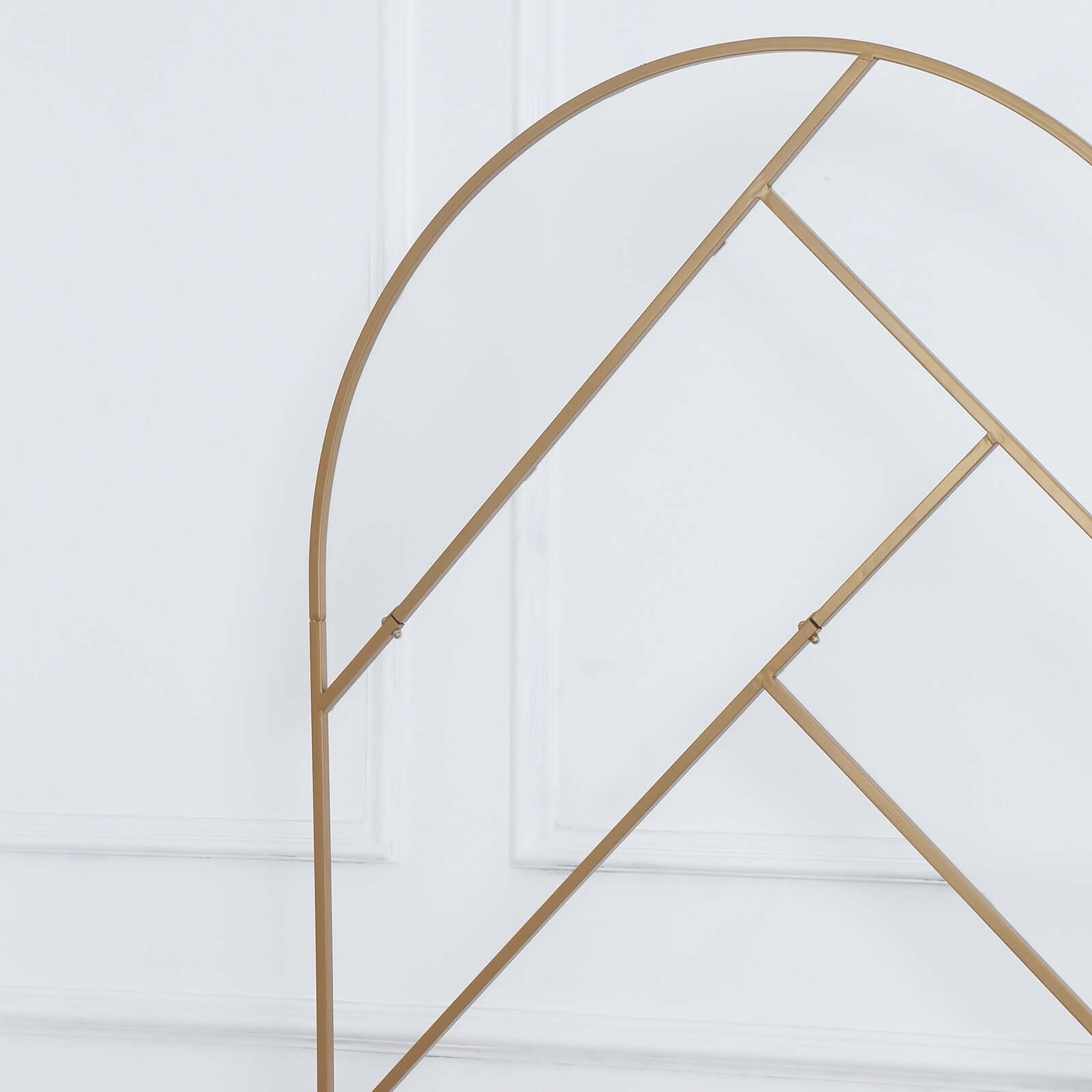 7ft Tall Gold Metal Geometric Flower Frame Prop Stand - Ideal for Weddings!