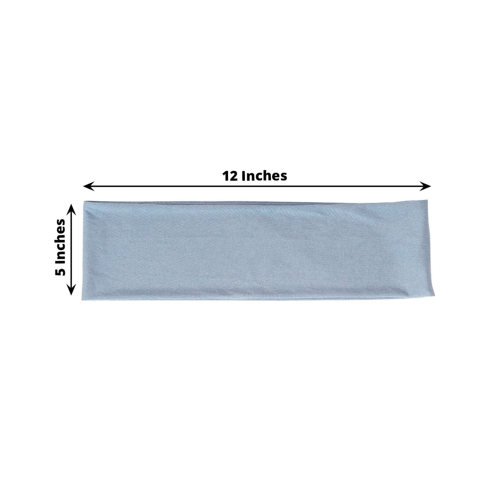 5-Piece Set of Dusty Blue Stretch Spandex Chair Sashes - Heavy-Duty 5x12 Bands