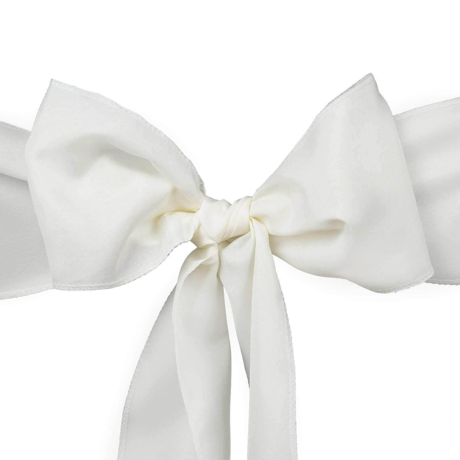 Ivory Polyester Chair Sashes 6x108 - 5 Pack Special Offer