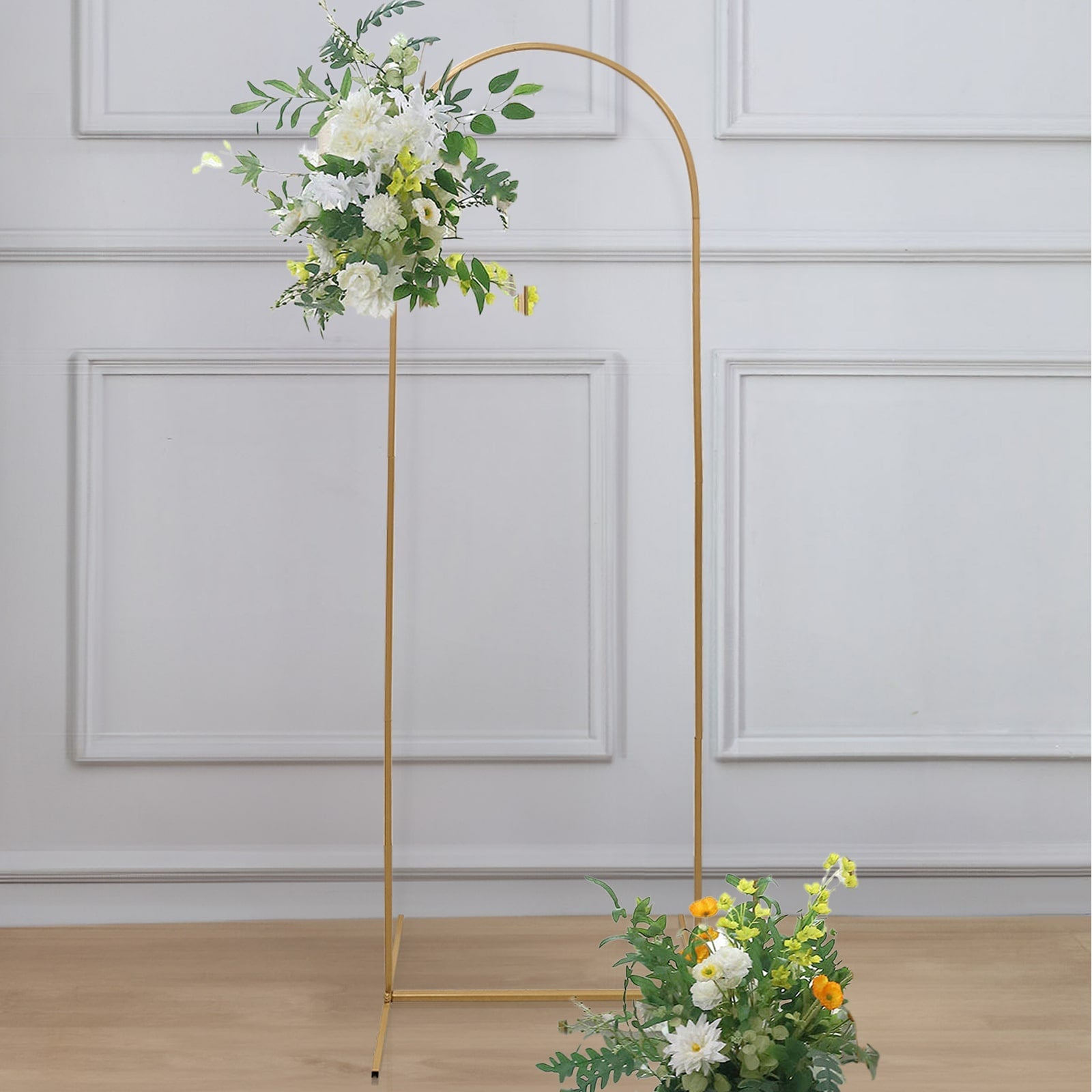 6ft Gold Metal Round Top Wedding Arch - Ideal for Ceremonies & Photos