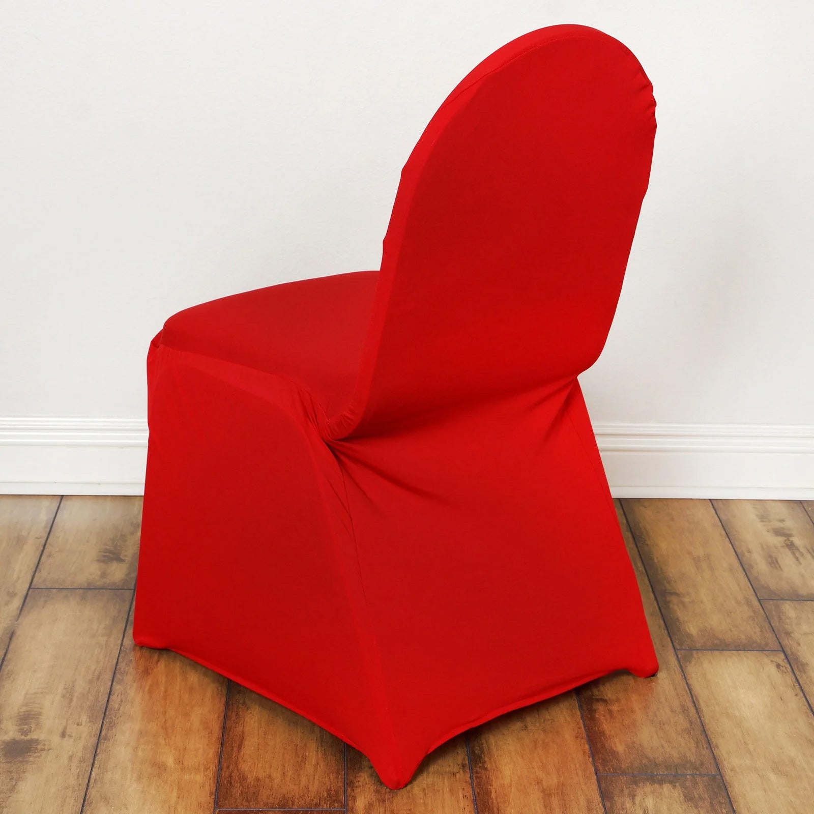 10-Pack Durable Red Spandex Stretch Slip-On Covers for Banquet Chairs - Reusable