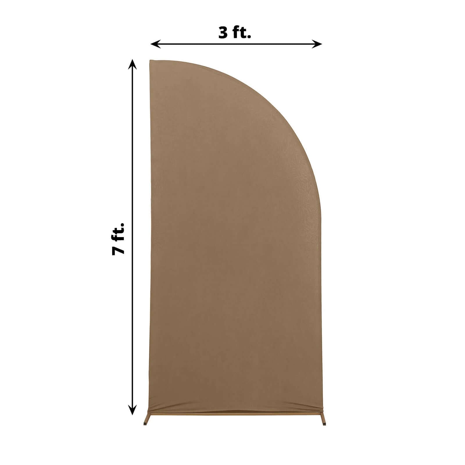 Custom-Fit 7ft Matte Taupe Spandex Half Moon Chiara Wedding Arch Backdrop Stand Cover - Exclusive Offer