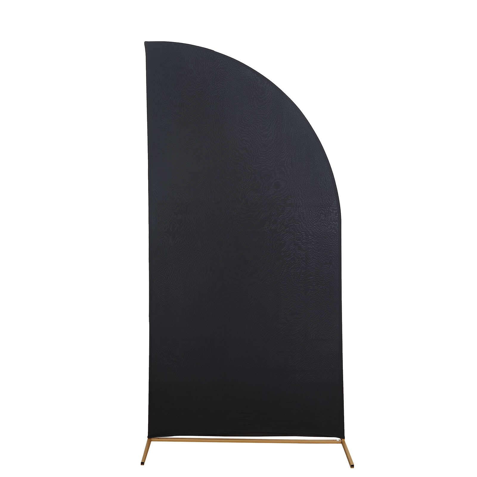 Custom Fitted 7ft Matte Black Spandex Half Moon Chiara Backdrop Stand Cover for Wedding Arch