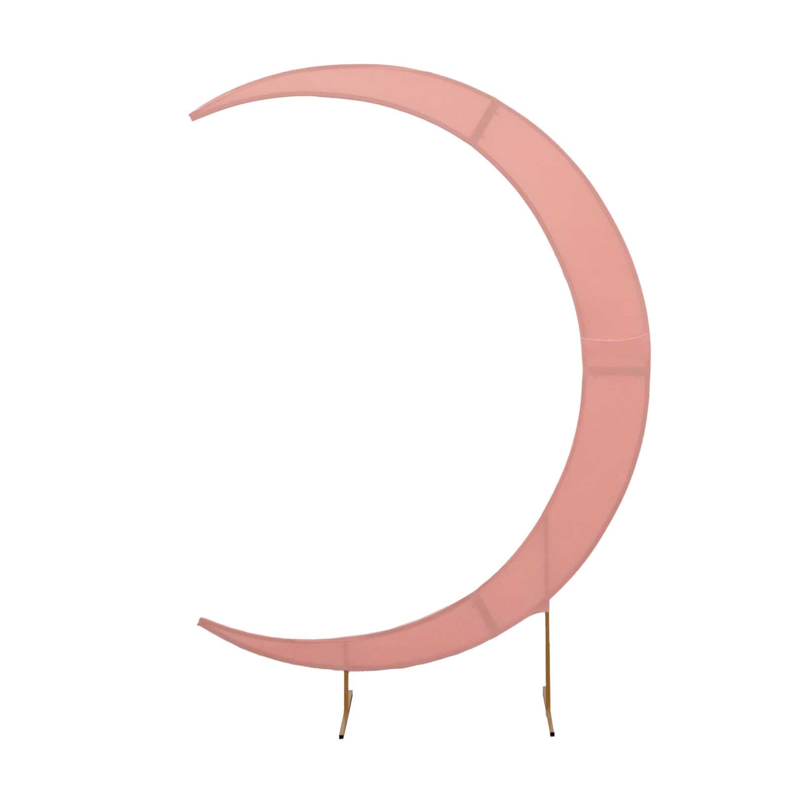 Custom-Fitted 7.5ft Dusty Rose Spandex Crescent Moon Wedding Arch Pullover Cover
