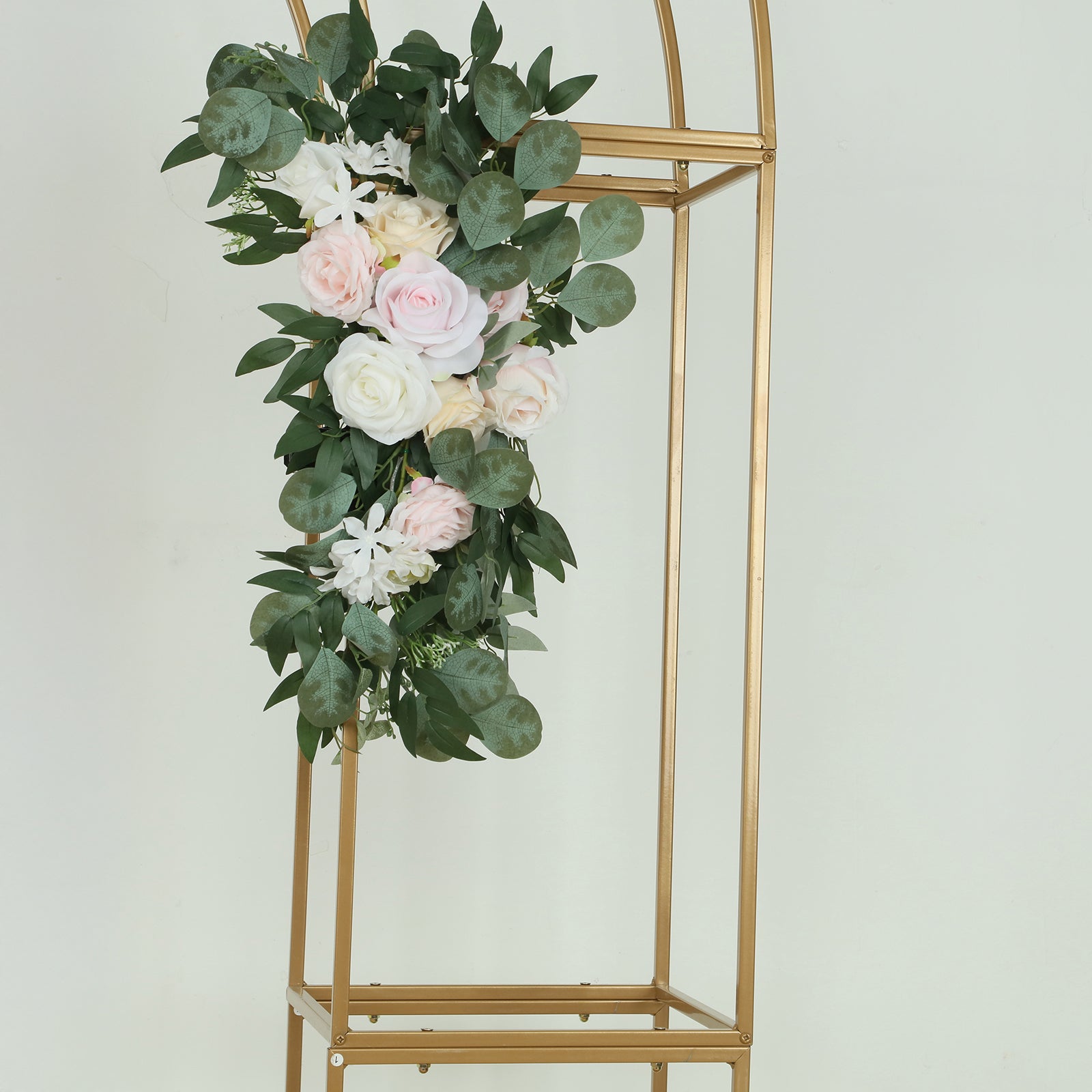 Sale! 7.5ft Gold 3D Metal Wedding Arch Backdrop Stand with Round Top for Elegant Parties