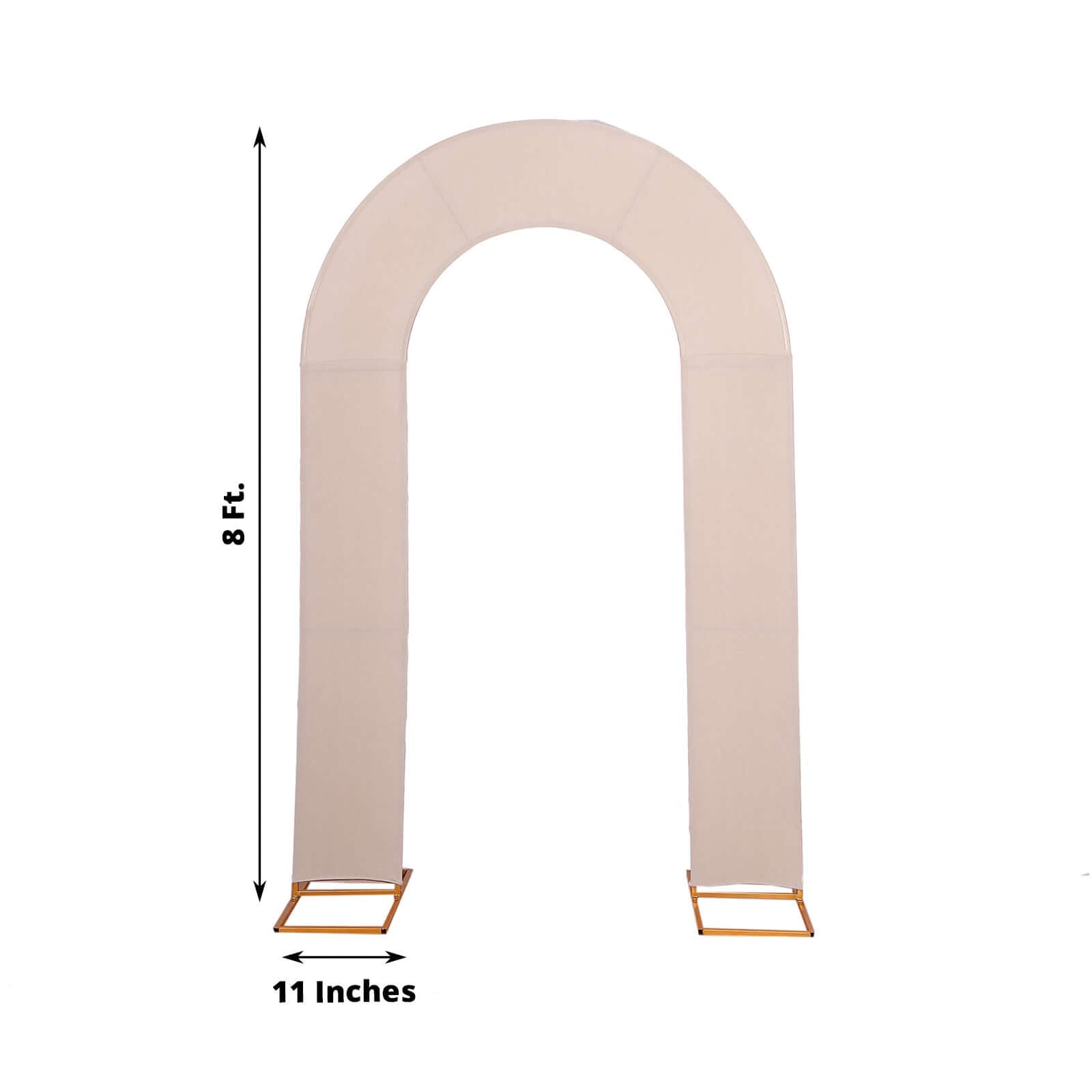 Hot! 8ft Nude Spandex U-Shaped Wedding Arch Cover, Double-Sided Slipcover