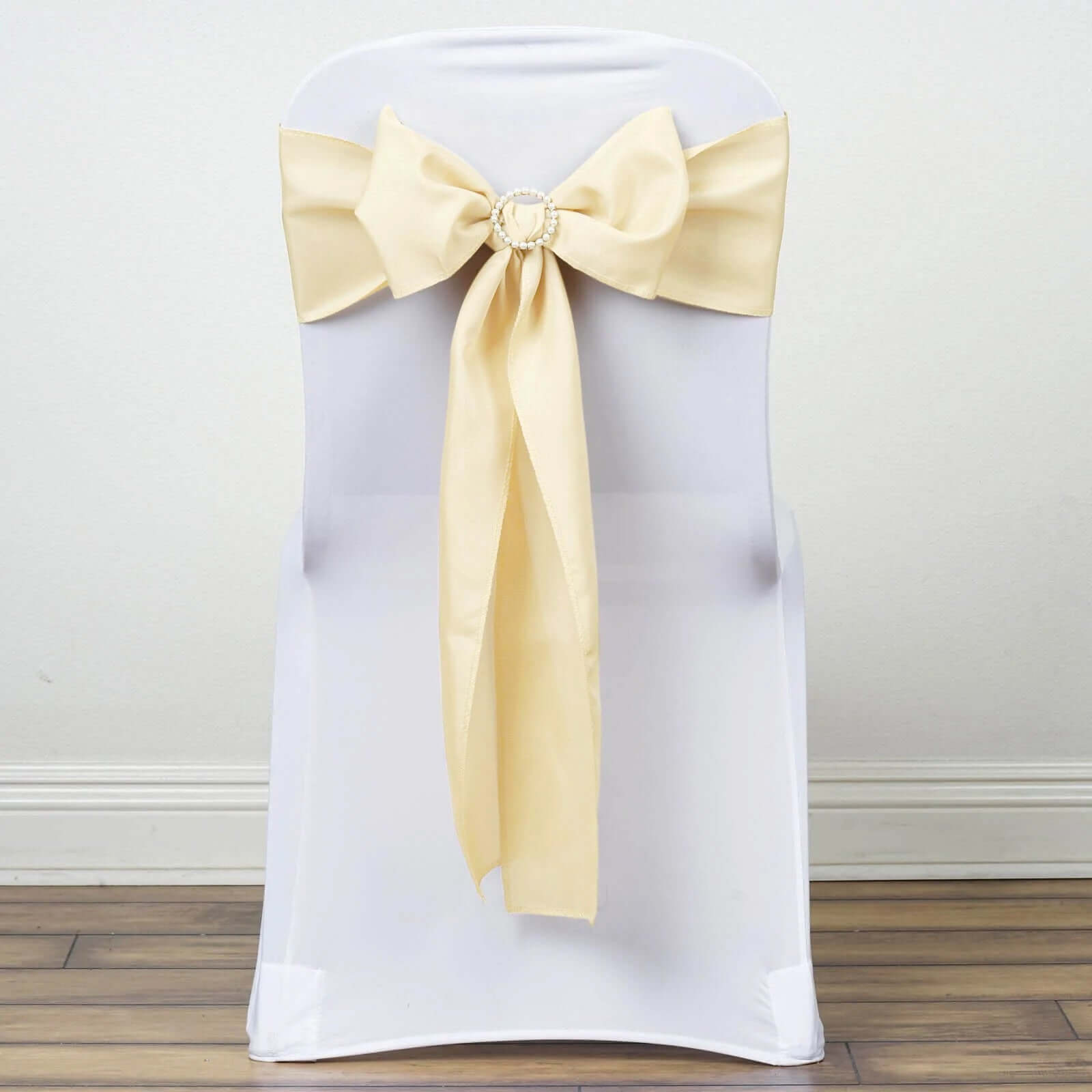 Special Offer: 5-Pack Beige Polyester Chair Sashes 6x108