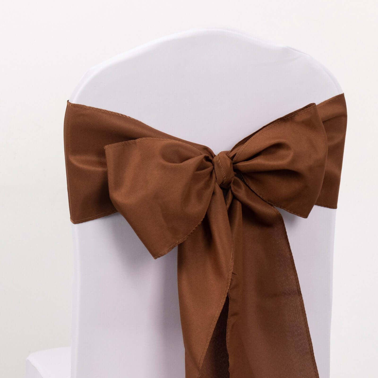 Hot Deal! 5-Piece Set of Polyester Chair Sashes in Cinnamon Brown, 6x108 Inches