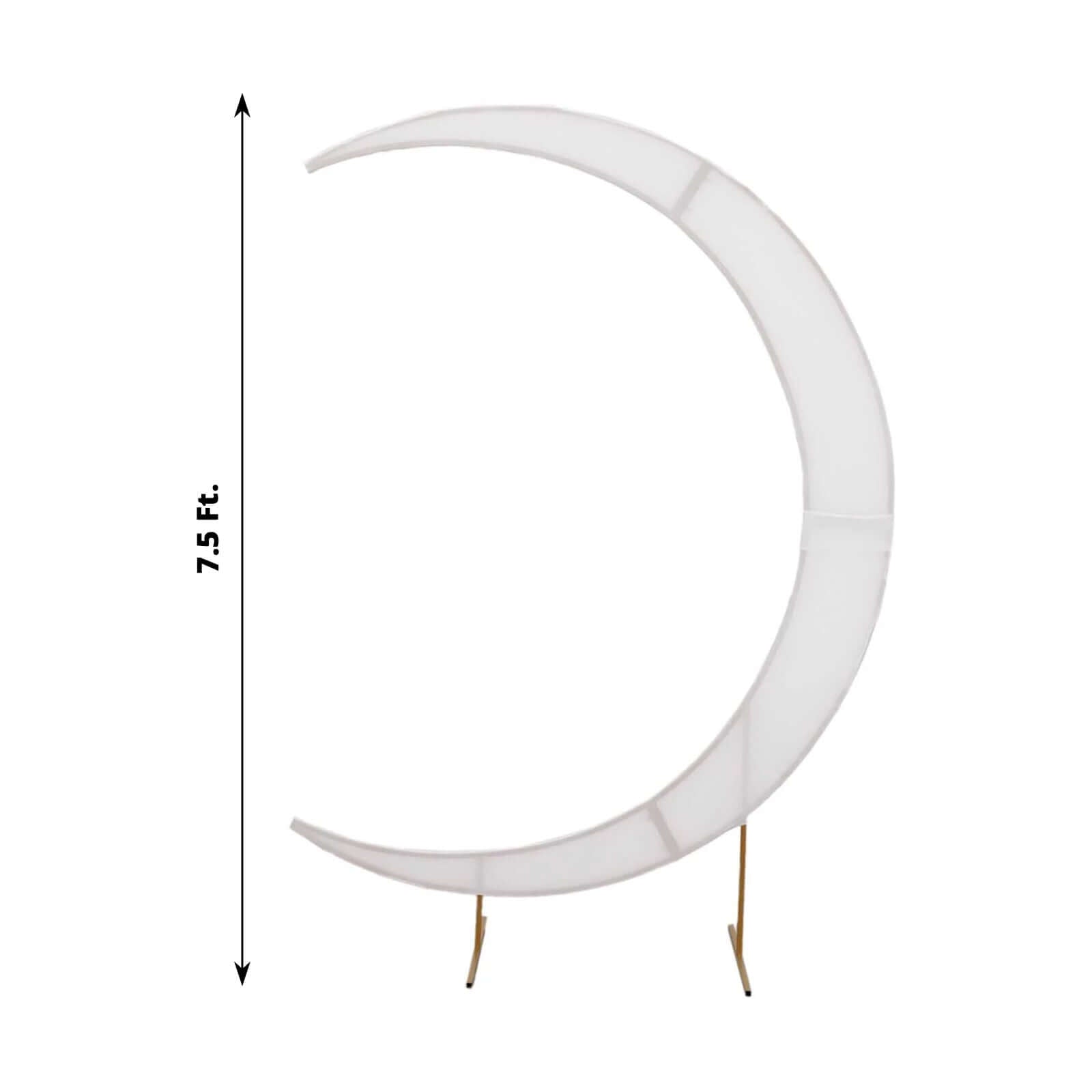 Custom-Fitted 7.5ft White Spandex Cover for Crescent Moon Wedding Arch