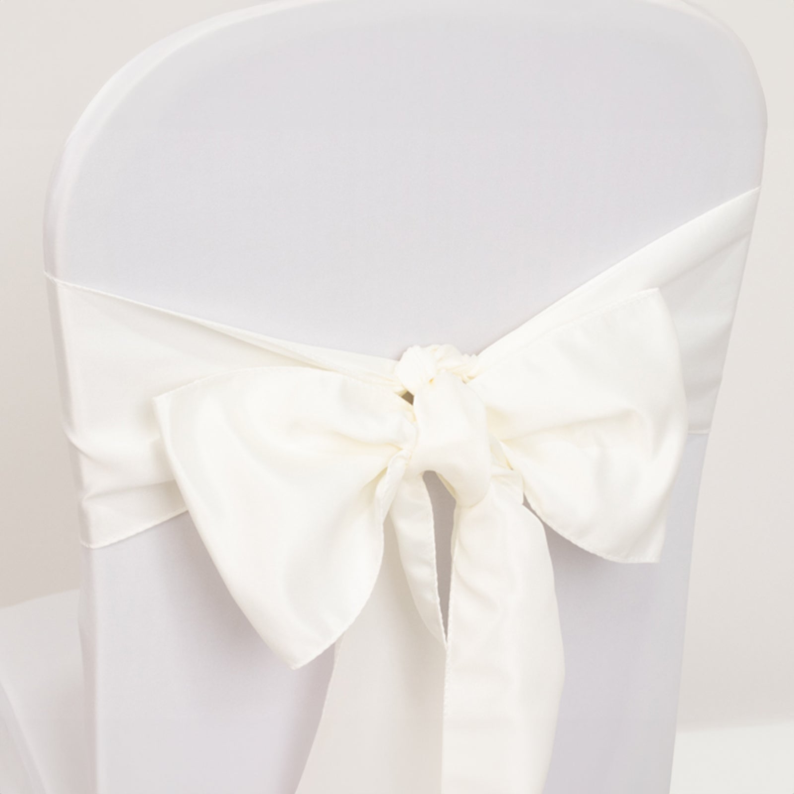 Ivory 6x106 Lamour Satin Chair Sashes - Set of 5, Stylish Reusable Decor
