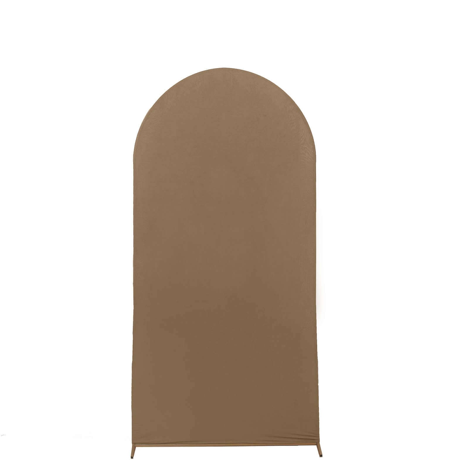 6ft Double-Sided Matte Taupe Spandex Fitted Cover for Round Top Wedding Arch Stand