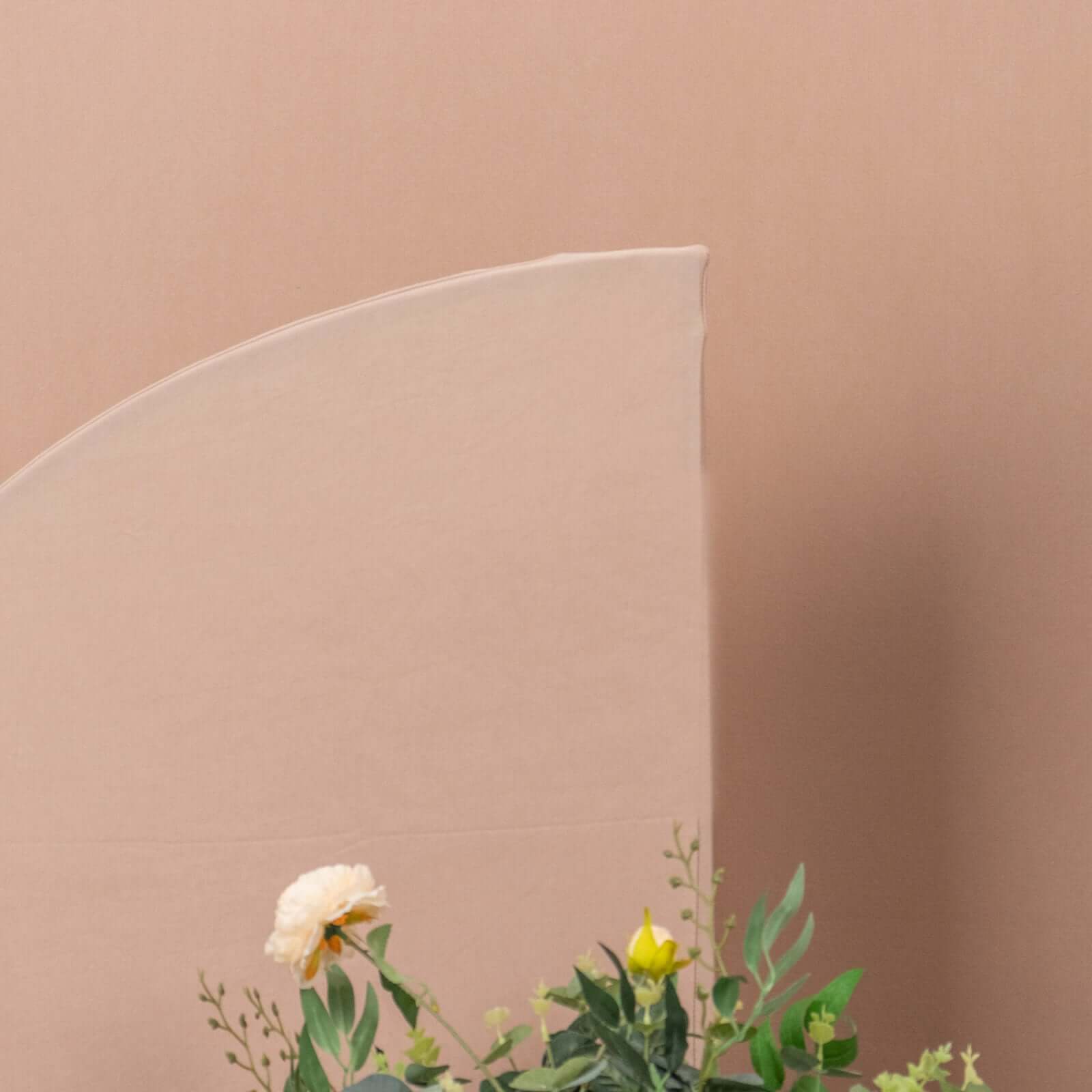 Exclusive Set of 4 Custom-Fitted Matte Nude Spandex Half Moon Wedding Arch Covers - Various Sizes