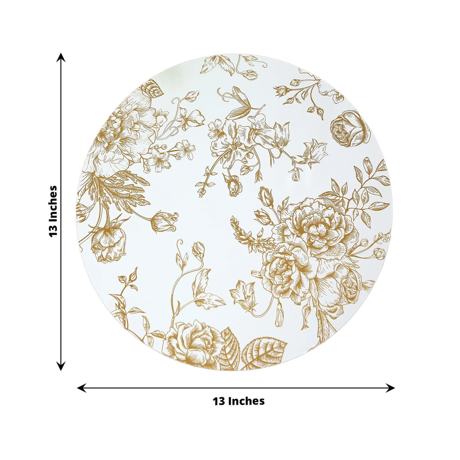 Hot Deal! 6-Pack White/Gold French Toile Print Disposable Cardboard Placemats, 13-Inch