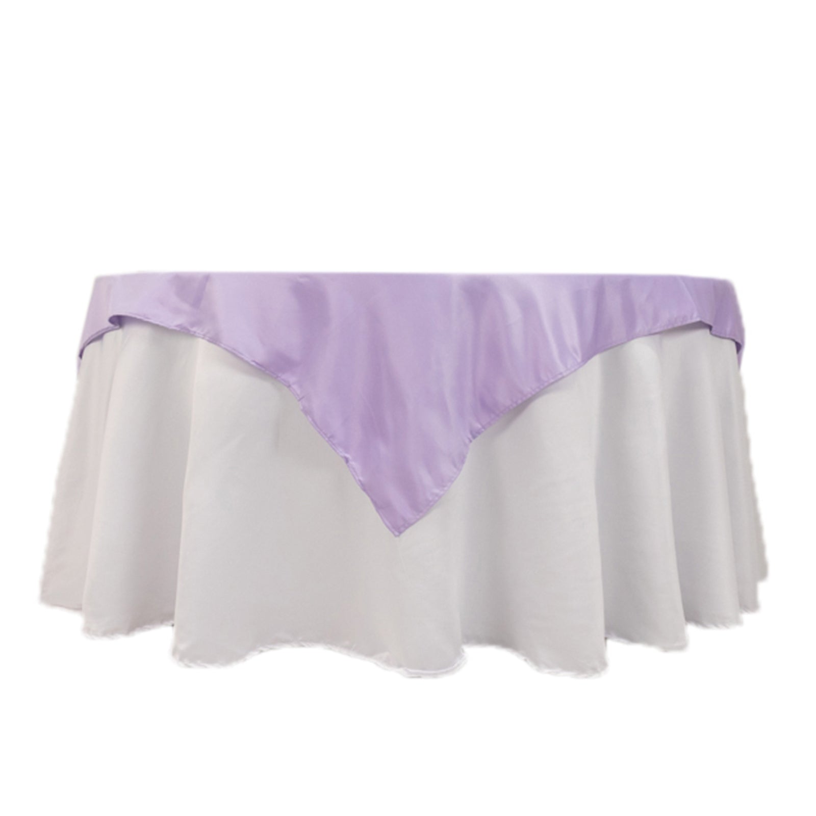 Durable Silk-Like Lavender Lilac Lamour Satin 54x54 Square Table Overlay