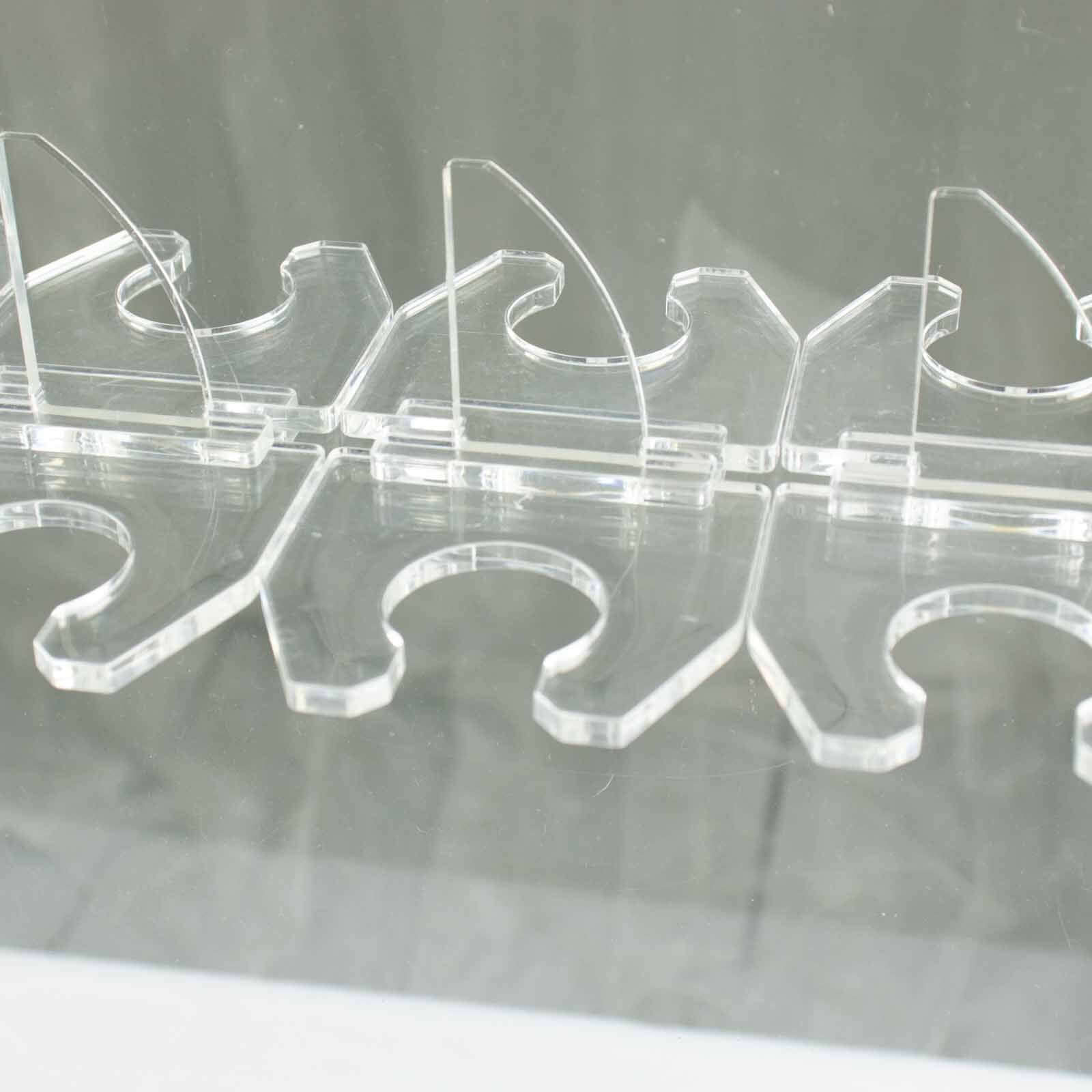 20-Piece Clear Acrylic Glass Holder Hooks - Ideal for Double-Sided Champagne Wall Stemware Display