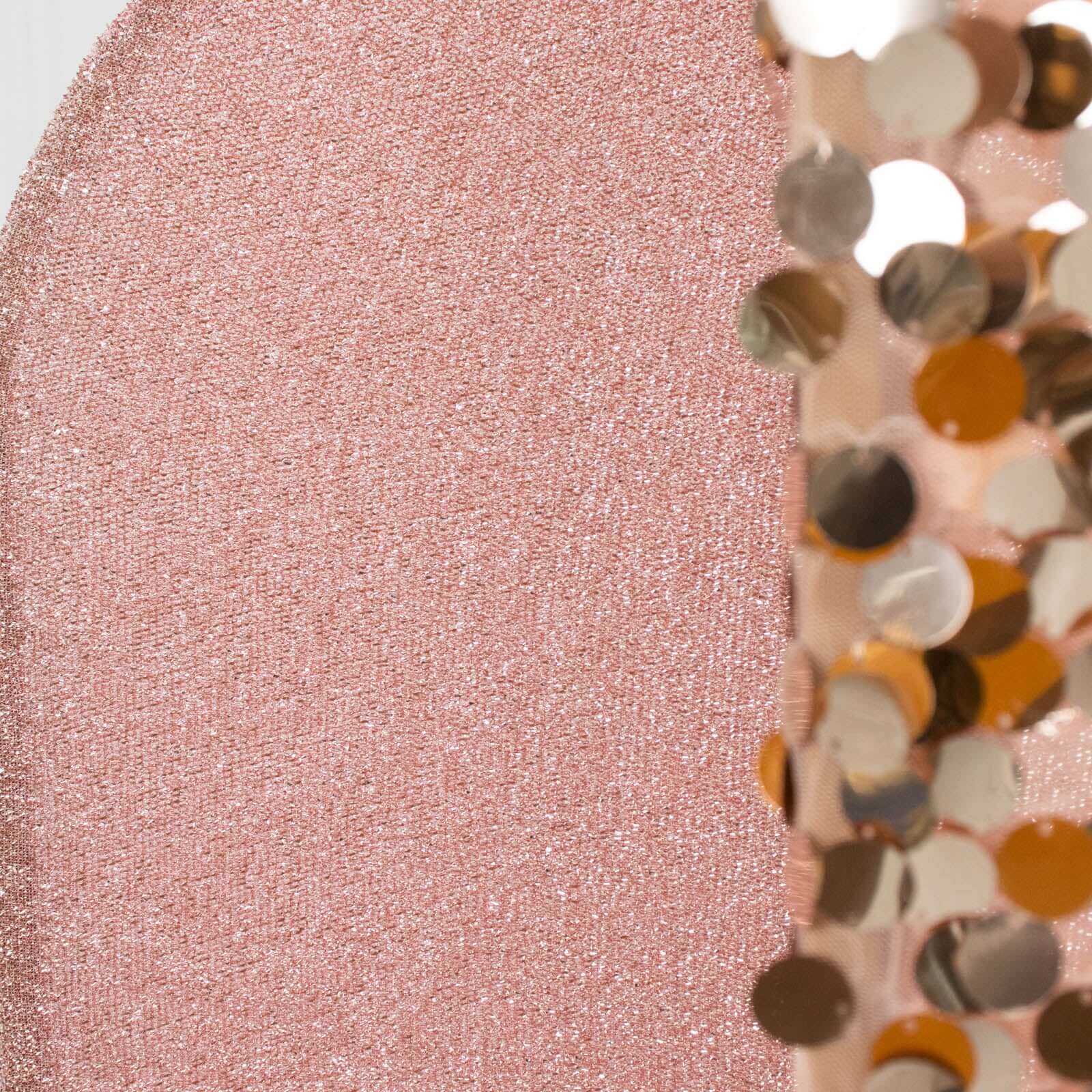 3-Piece Rose Gold Wedding Arch Frame Covers: Sequin, Tinsel & Spandex