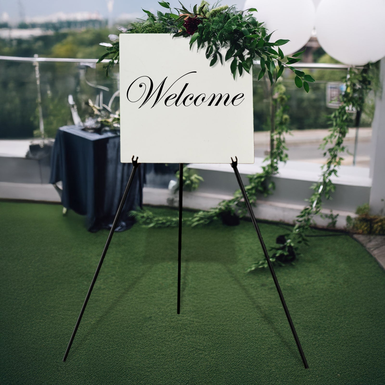 Portable & Adjustable 65 Heavy Duty Black Metal Easel Stand for Weddings, Posters & Art - Great Deal!