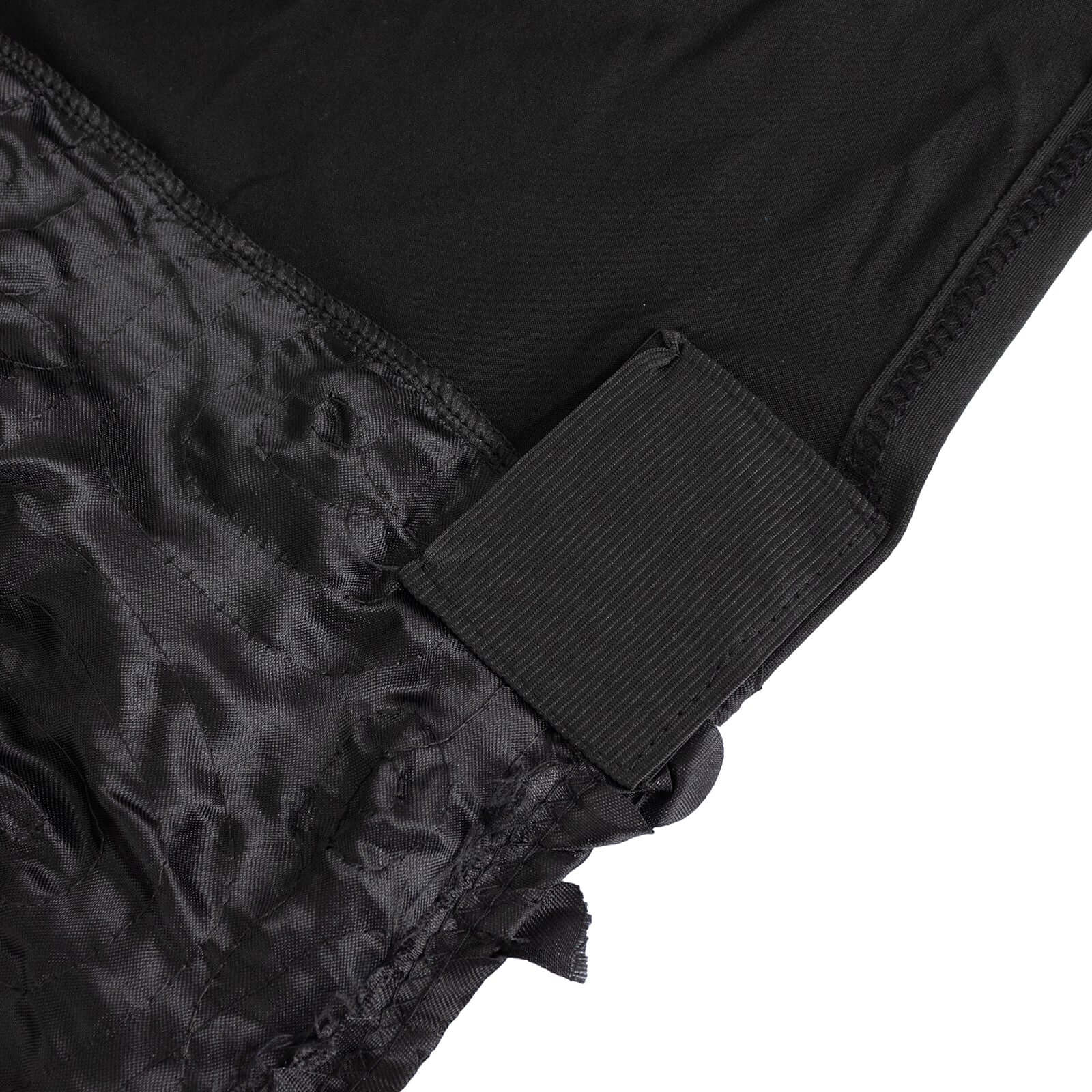 Black Stretch Fitted Satin Rosette Slip-On Cover for Banquet Chairs