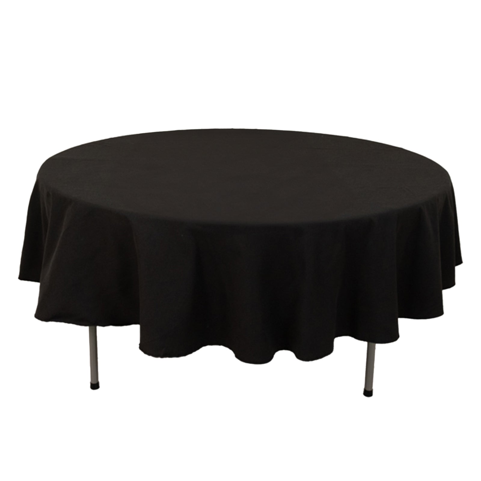 Exclusive 90-Inch Wrinkle-Resistant Black Cotton Blend Round Tablecloth for Events
