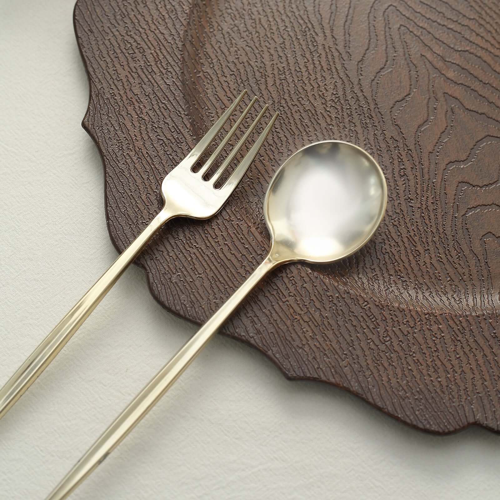 Hot Sale! 6-Pack 13-inch Rustic Brown Acrylic Charger Plates with Wood Grain Scalloped Rim for Dinner Parties