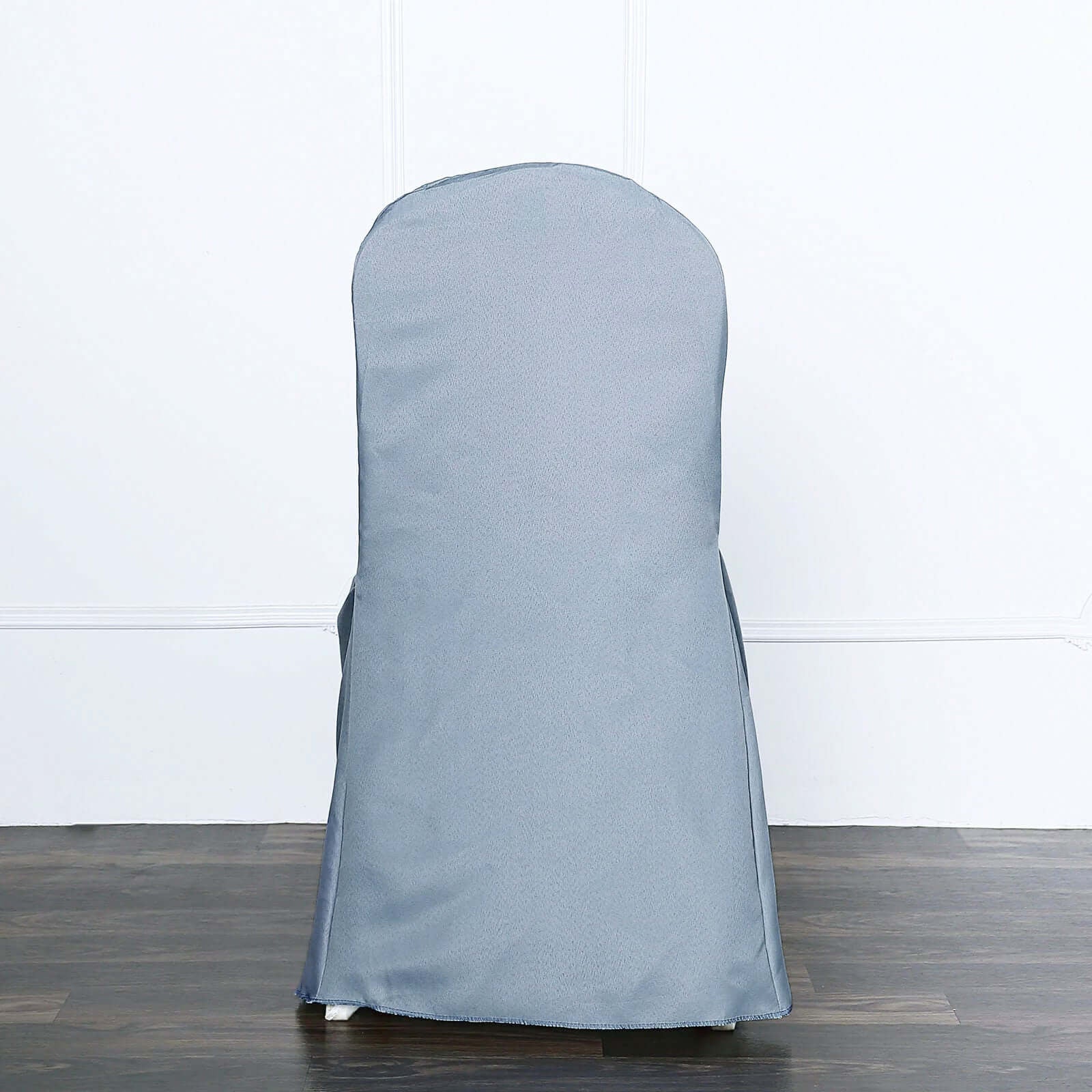 10-Pack Stain-Resistant Reusable Dusty Blue Polyester Slip-On Chair Covers for Banquets