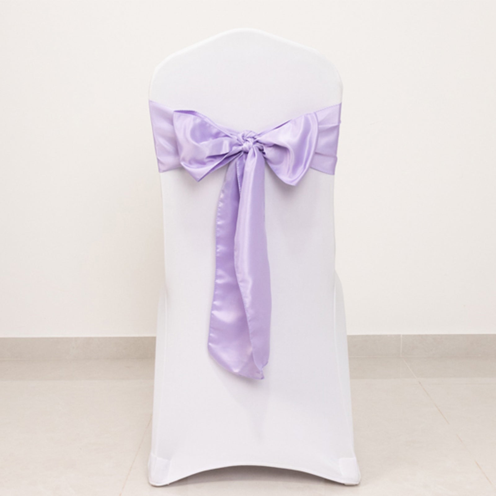 5-Pack Lavender Lilac Lamour Satin Chair Sashes - Elegant & Reusable Decor