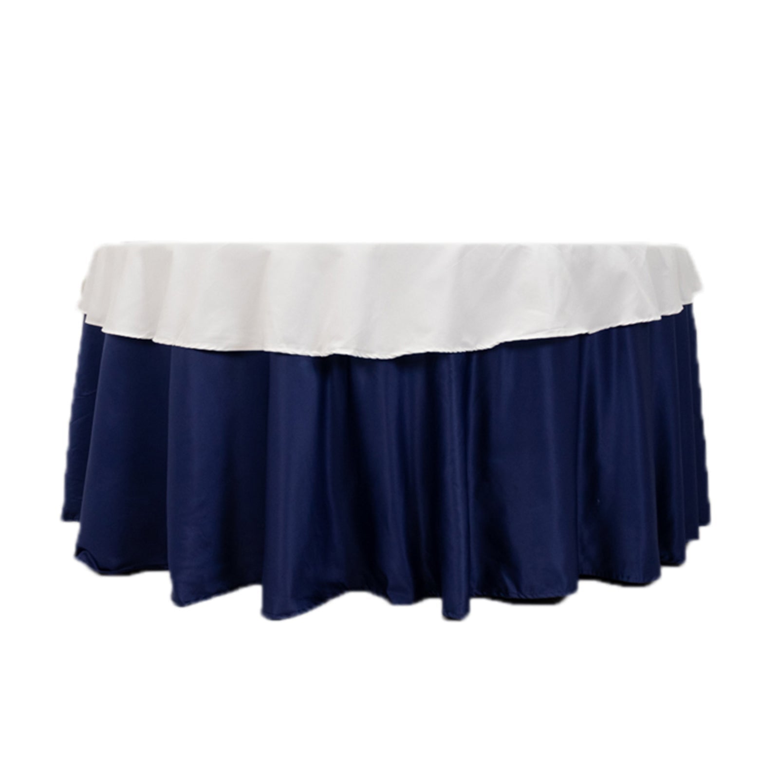 Wrinkle-Resistant White 70-Inch Cotton Blend Round Tablecloth for Daily Use - Ideal for Various Occasions
