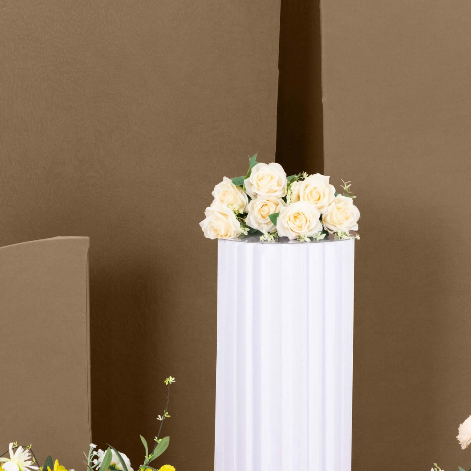 Custom-Fit Matte Taupe Spandex Set of 4 Half Moon Wedding Arch Backdrop Covers - 2.5ft, 5ft, 6ft, 7ft