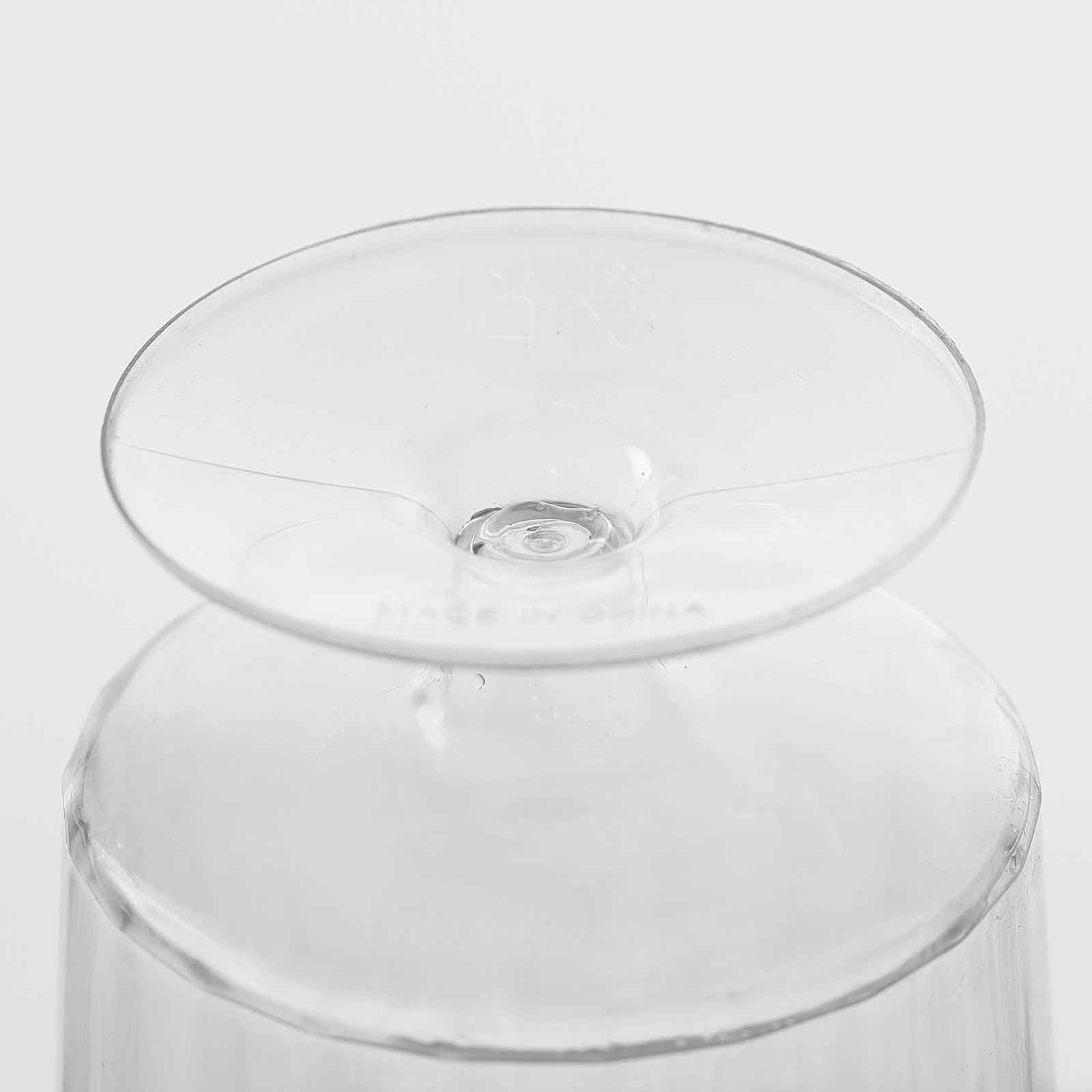 12-Piece Set of Clear Short Stem Plastic Wine Glasses - 8oz Durable Disposable Drinkware