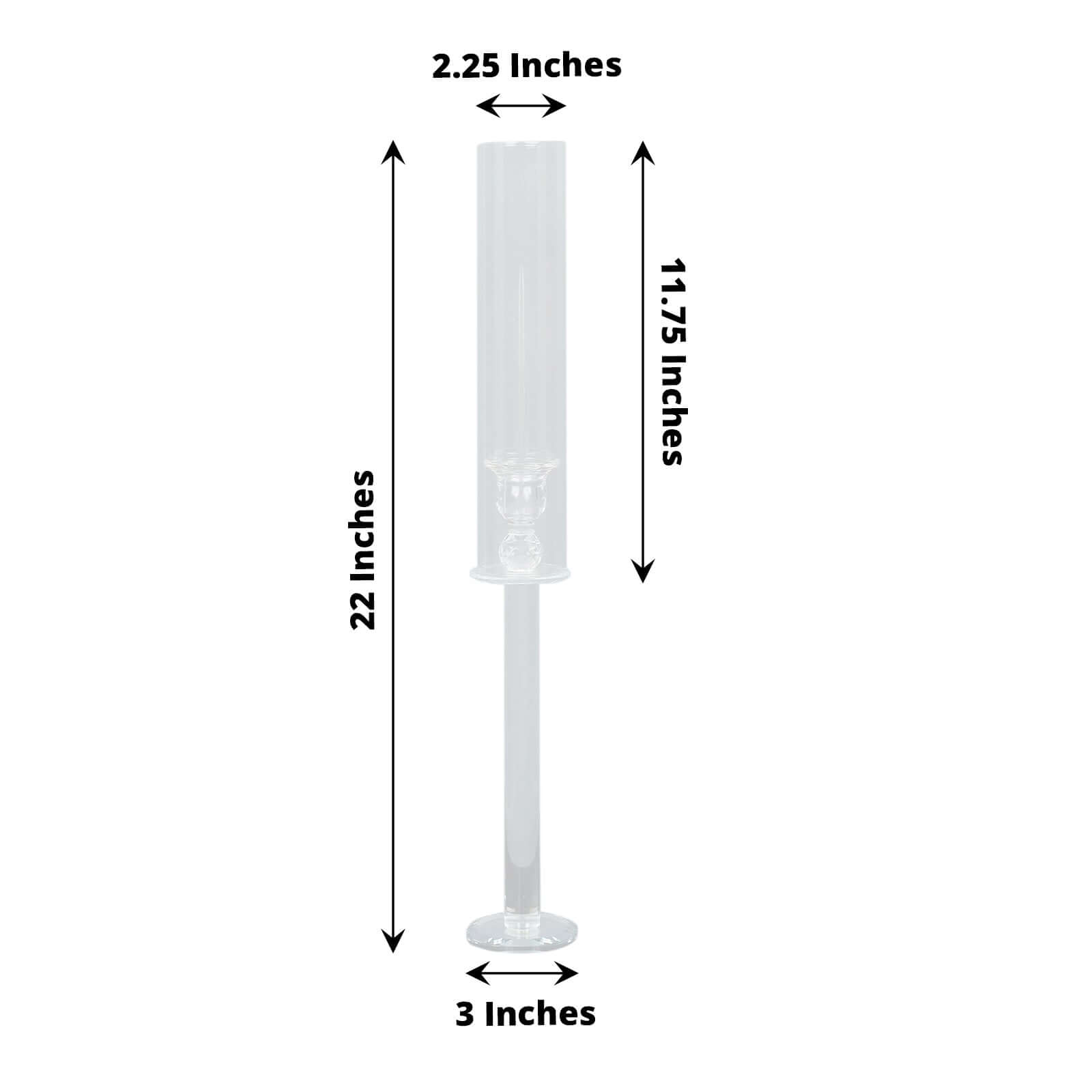 2-Pack Clear Crystal Glass Hurricane Taper Candle Holders, Ideal for Decor