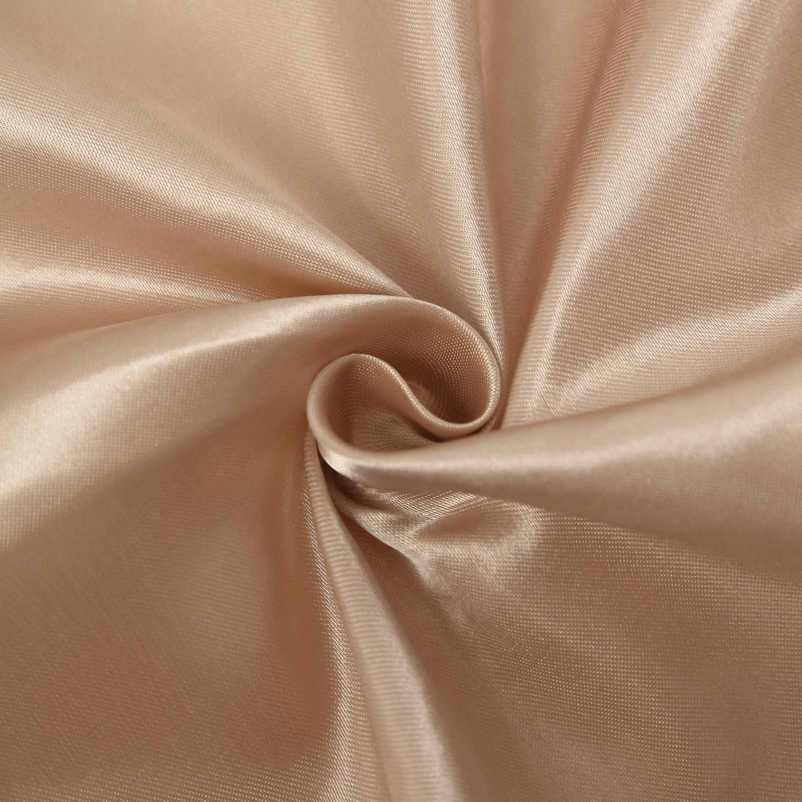 Durable Nude Satin Self-Tie Chair Cover for Folding, Dining & Banquet Chairs