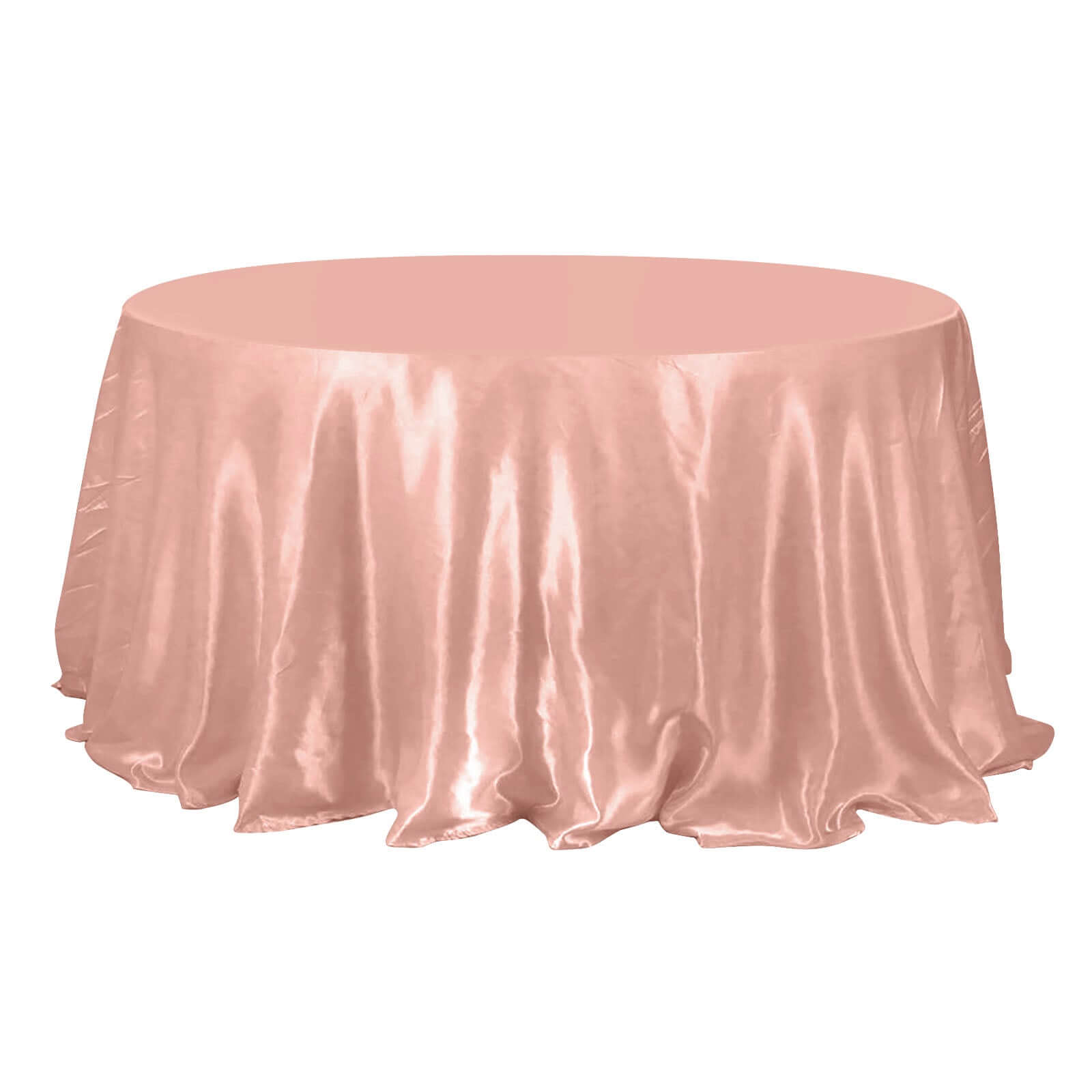 Stylish Dusty Rose Satin 132 Round Tablecloth - Seamless & Stain-Resistant