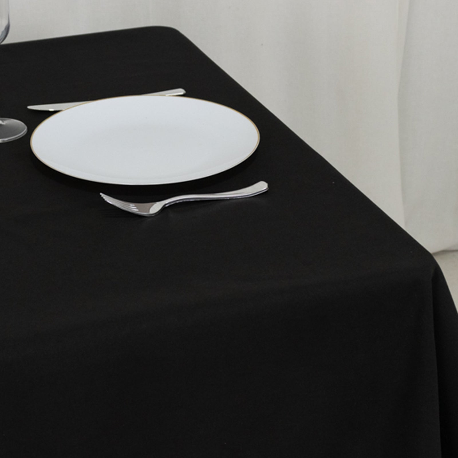 Wrinkle-Resistant Black Cotton Blend 54x54 Square Table Overlay for Modern Tables