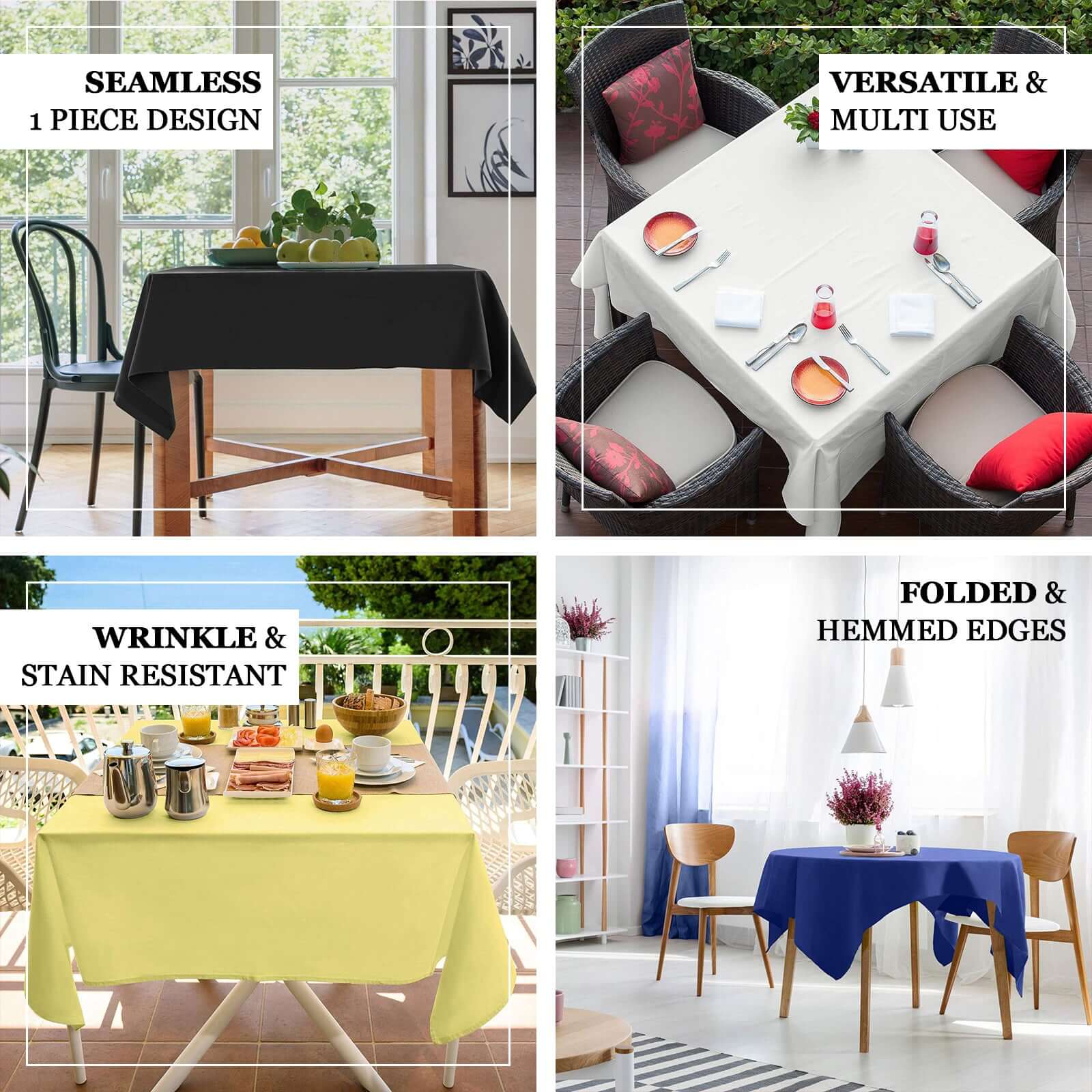 Wrinkle-Resistant & Durable 54x54 Polyester Square Terracotta (Rust) Tablecloth