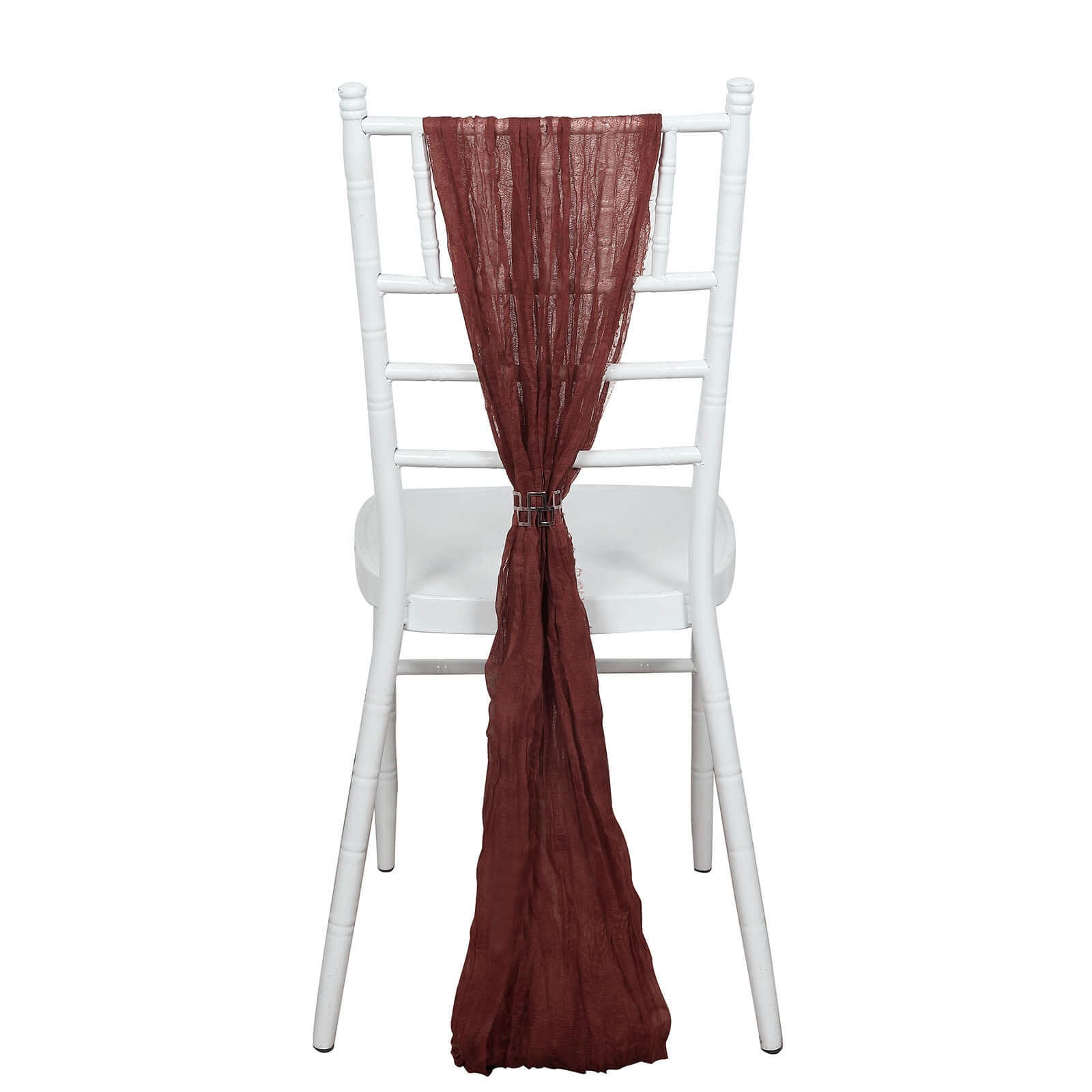 Hot Deal! 5-Pack Burgundy Cheesecloth Chair Sashes for Boho Decor