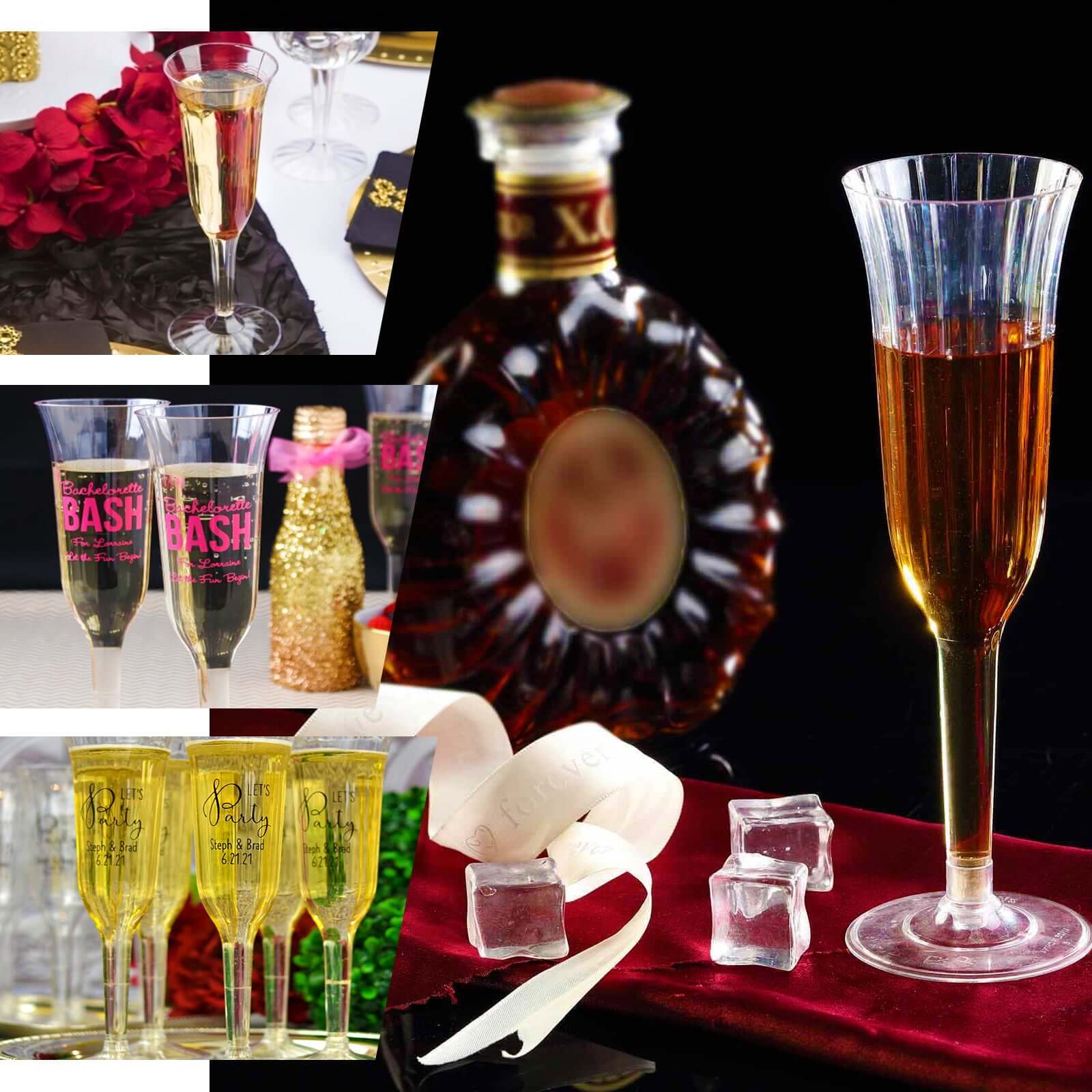 12-Pack Disposable 6oz Clear Flared Plastic Champagne Flutes - Ideal for Special Occasions