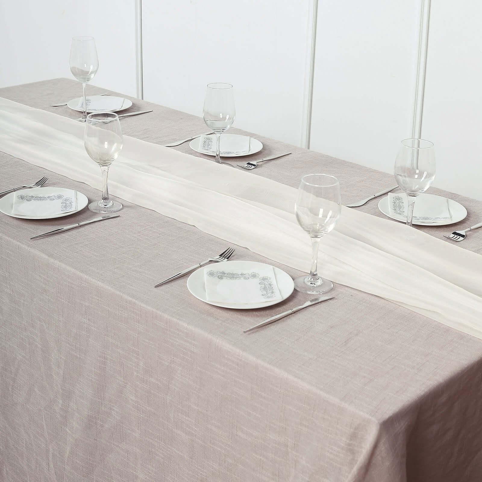 Luxurious Ivory 6ft Premium Chiffon Table Runner - Light & Flowy Decor