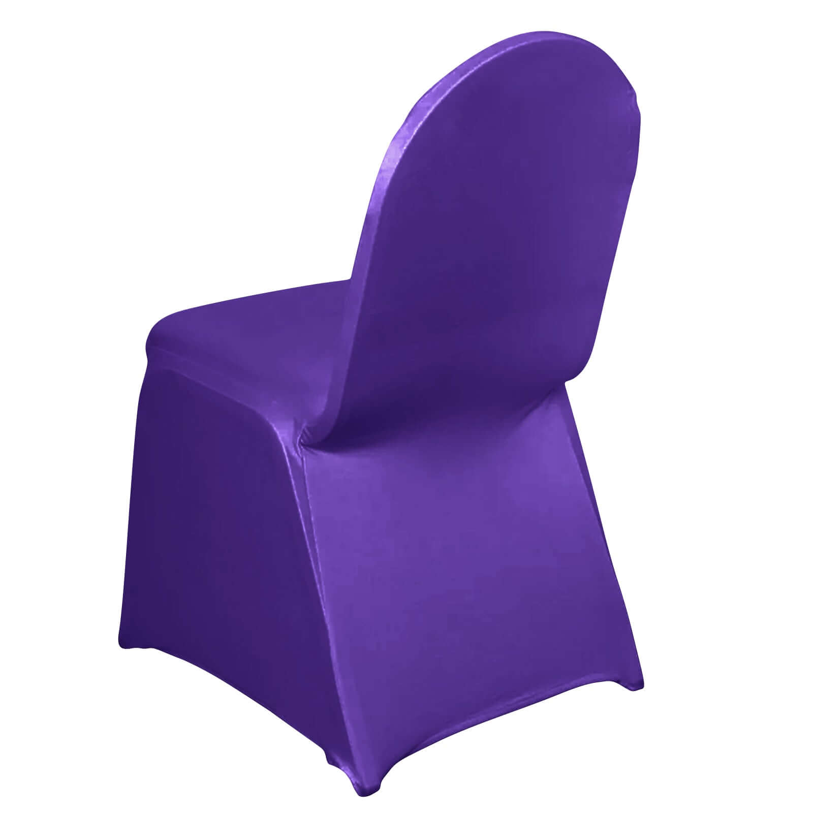 Purple Spandex Stretch Slip-On Chair Cover for Banquet Chairs - 160GSM Premium Fabric