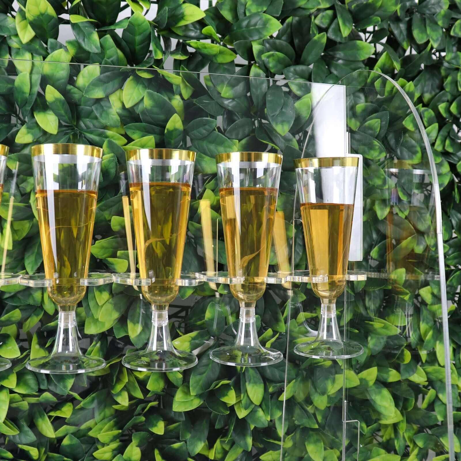 Clear 2-Tier Acrylic Champagne Glass Holder Display Stand - Ideal for Events & DIY Bars, 18 Hooks Included
