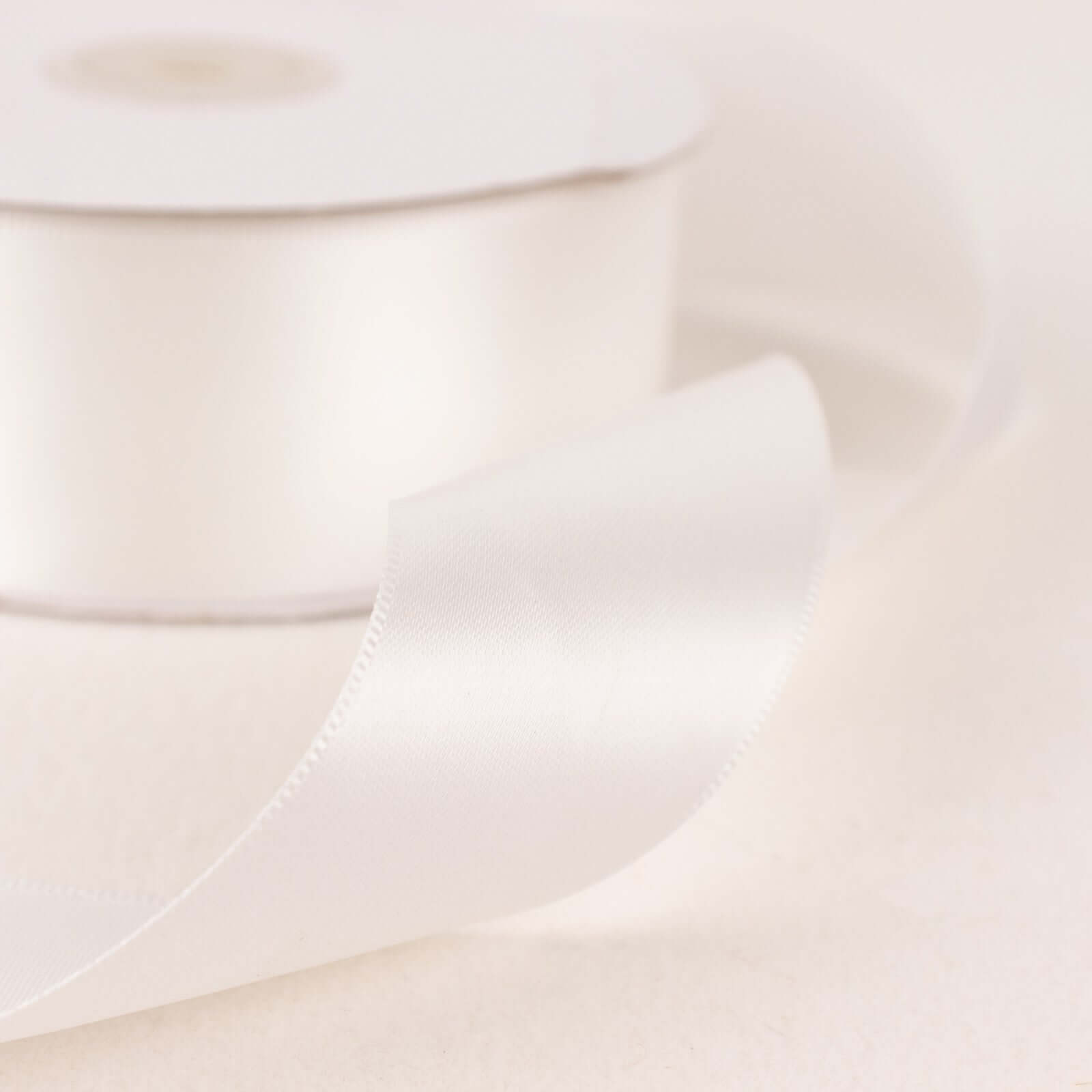 Amazing 50 Yards 1.5-Inch White Single-Face Decorative Polyester Satin Ribbon for Various Occasions