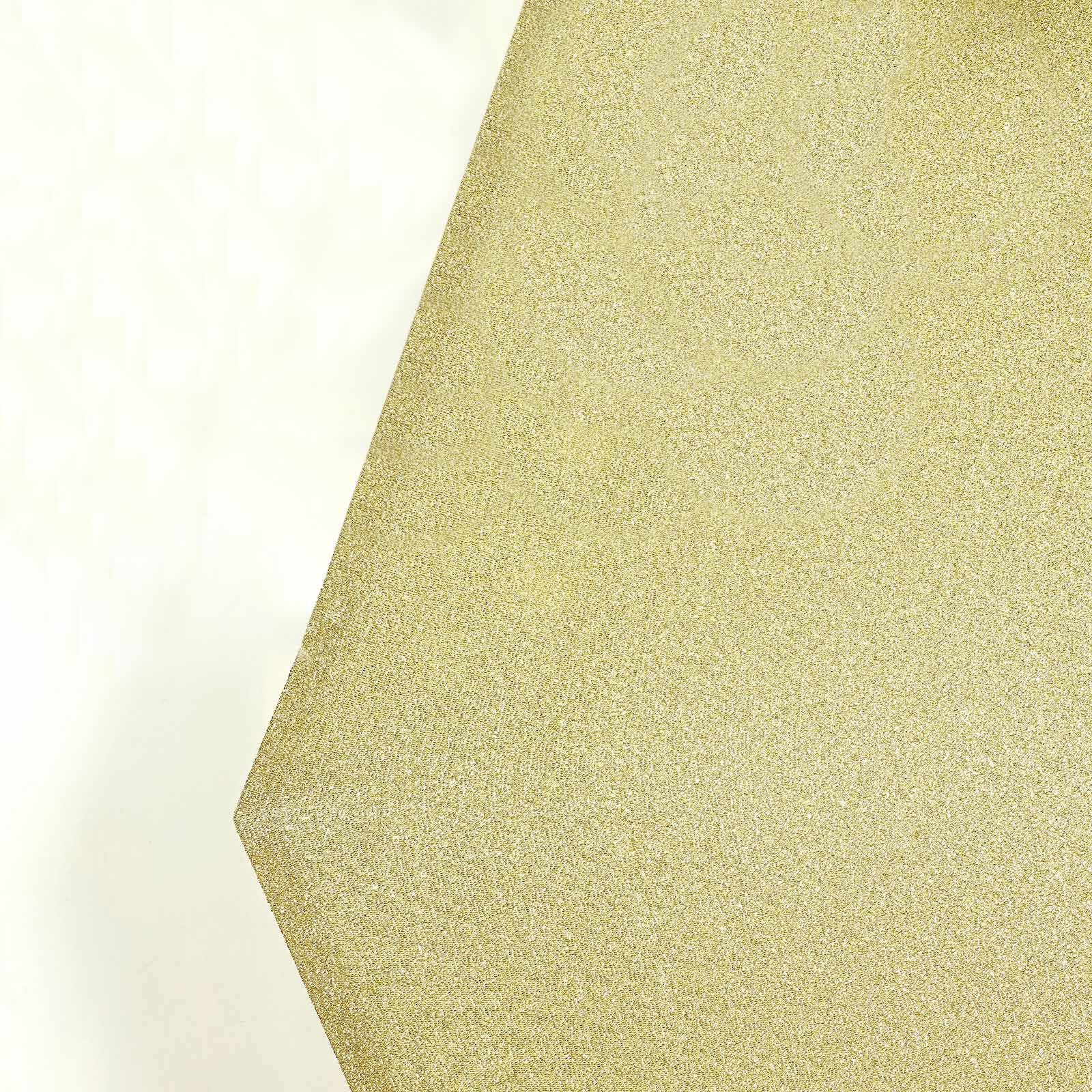 8ft x 7ft Champagne Double-Sided Metallic Shimmer Tinsel Spandex Hexagon Wedding Arbor Backdrop