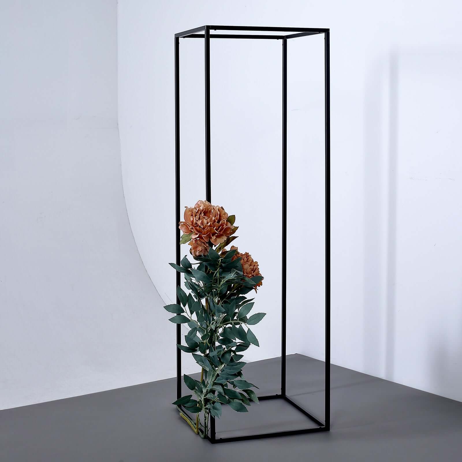 2-Pack Matte Black Metal Geometric Wedding Flower Stand - Ideal for Sophisticated Floral Arrangements