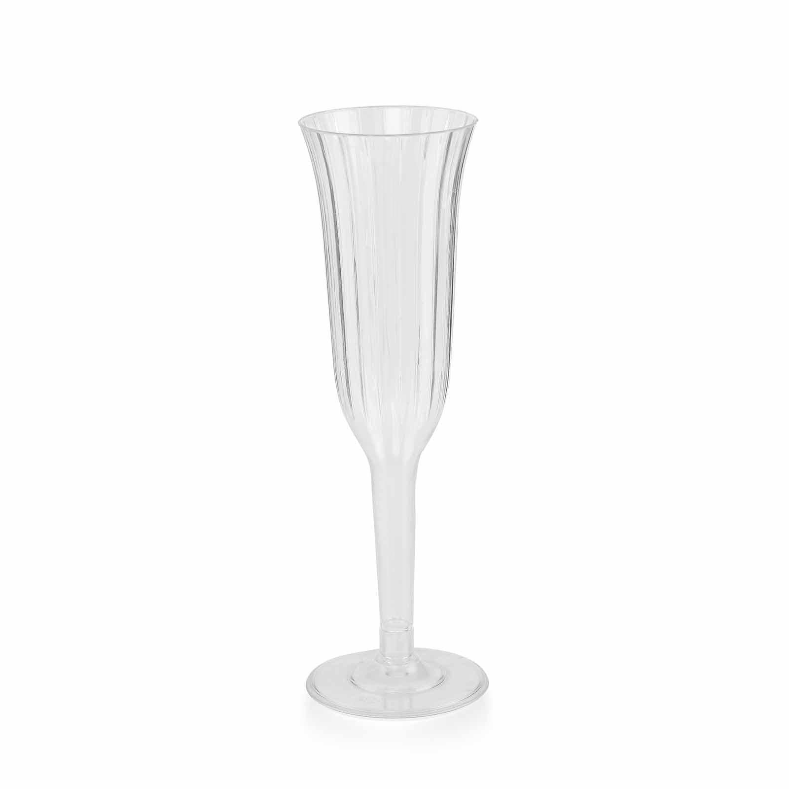 12-Pack Disposable 6oz Clear Flared Plastic Champagne Flutes - Ideal for Special Occasions