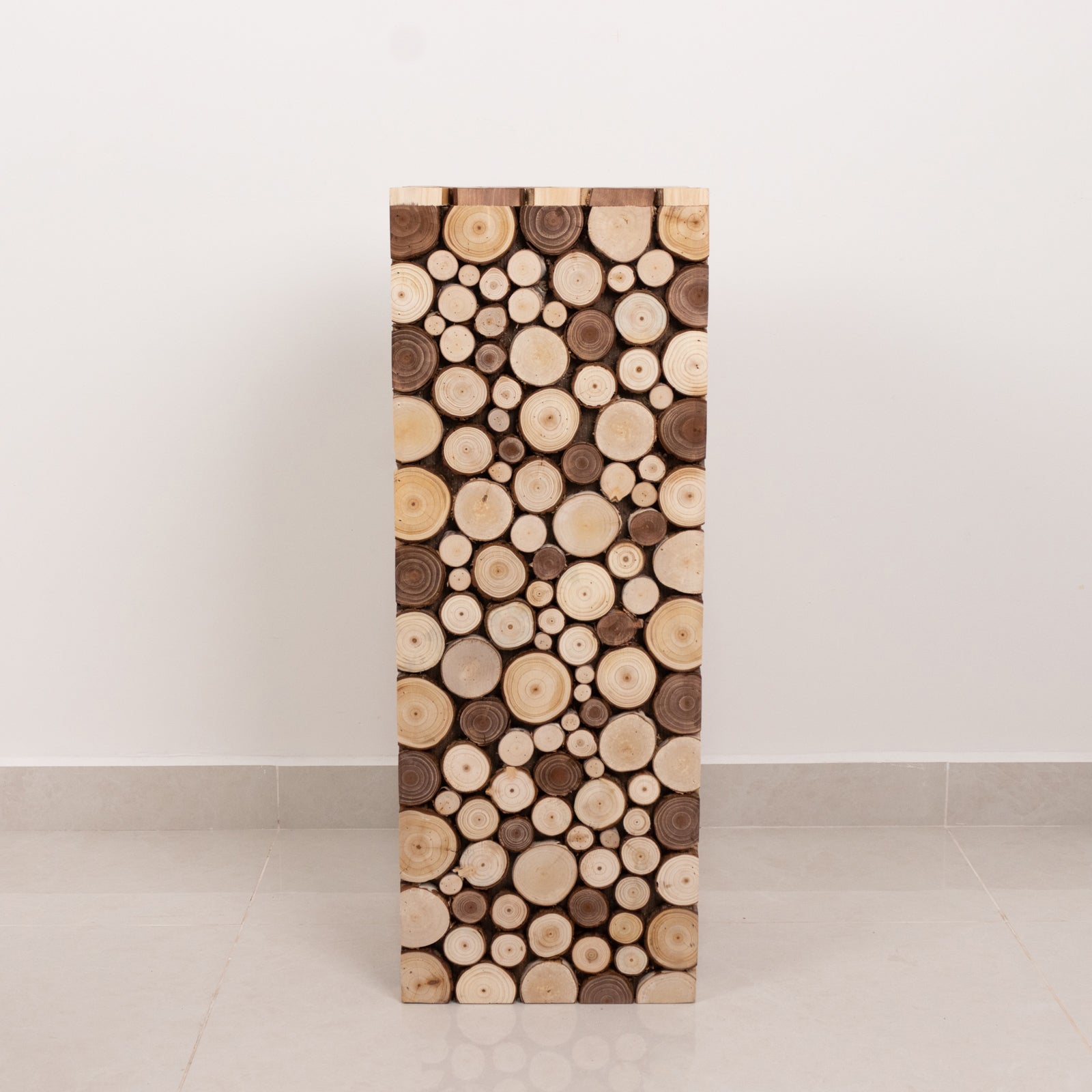 30" Natural Wooden Rectangular Pillar Prop Pedestal Stand for Rustic Farmhouse Decor - Handmade!