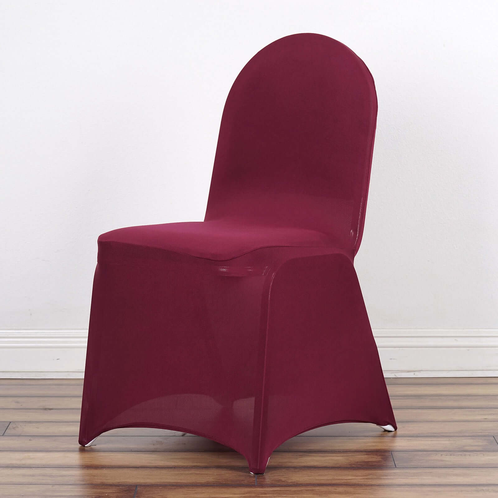 Hot Sale! Burgundy Spandex Stretch Slip-On Chair Cover for Banquet Chairs - 160GSM Premium Fabric