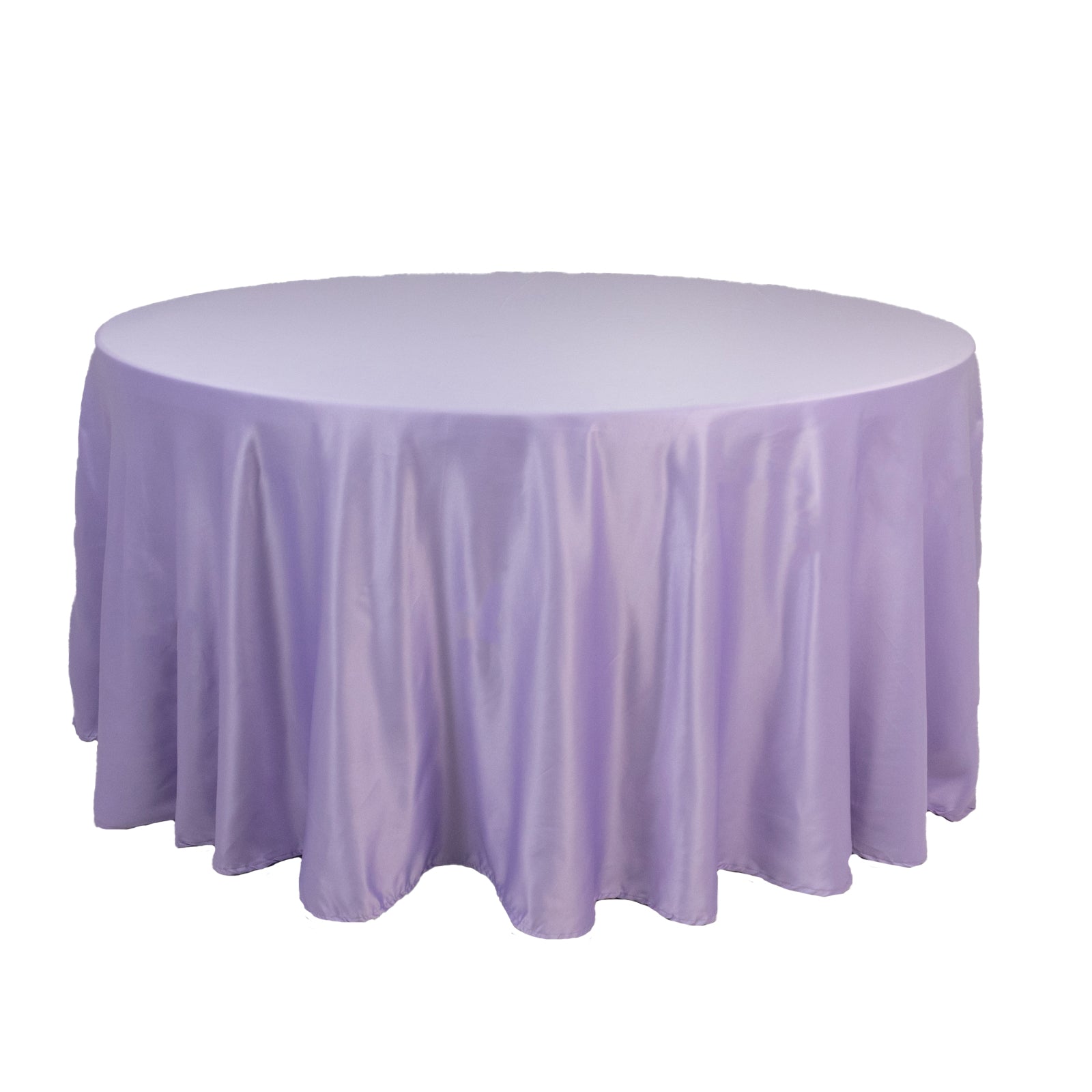 Lavender Lilac Lamour Satin 120-Inch Seamless Round Tablecloth with Soft Sheen
