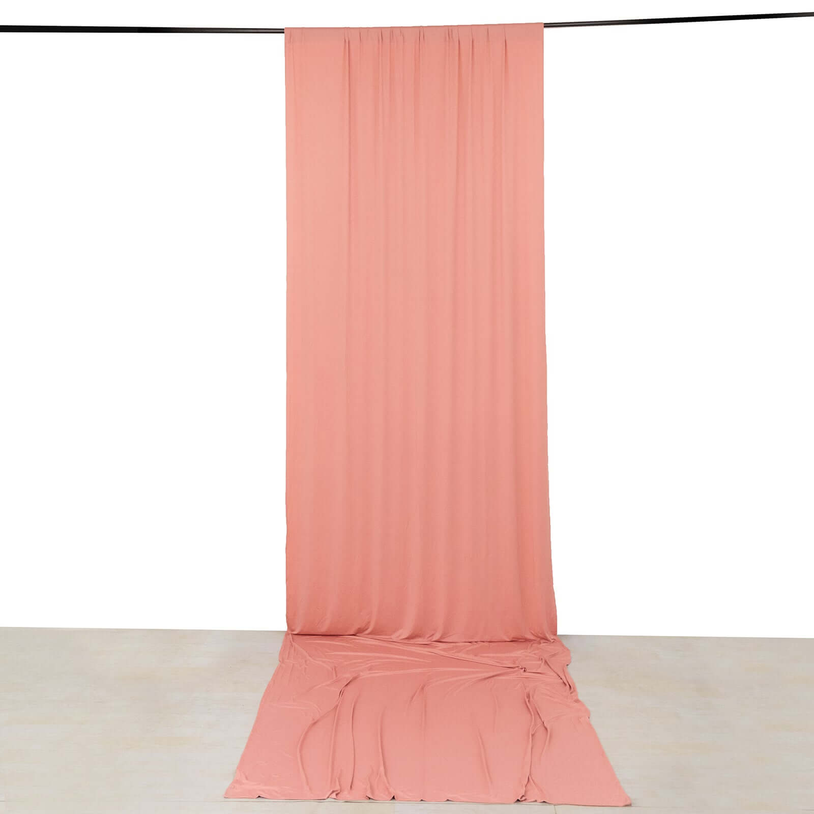 Wrinkle-Free Dusty Rose 4-Way Stretch Spandex Event Backdrop Curtain, 5ft x 16ft with Rod Pockets